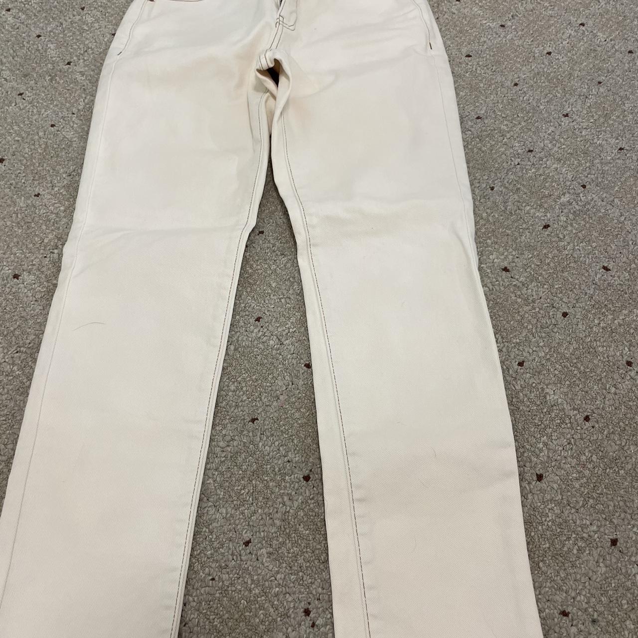 PacSun Women's Jeans - Cream/White - 25" – cream color pacsun mom jeans.
