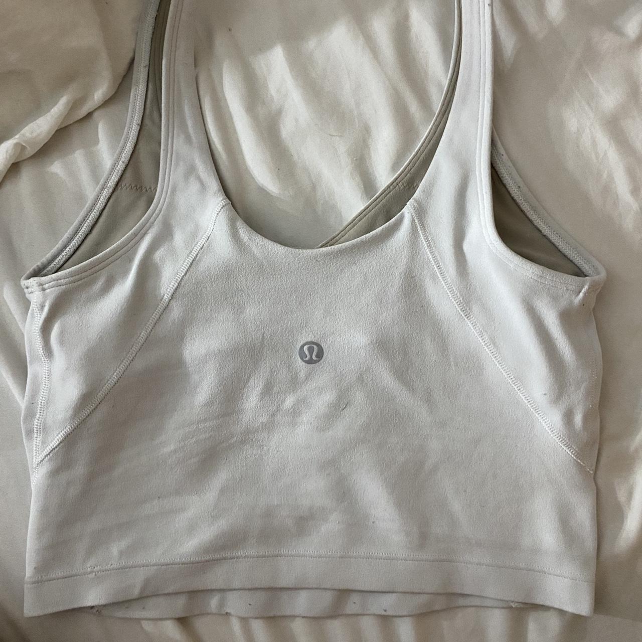 Lululemon Women's White Crop-top | Depop