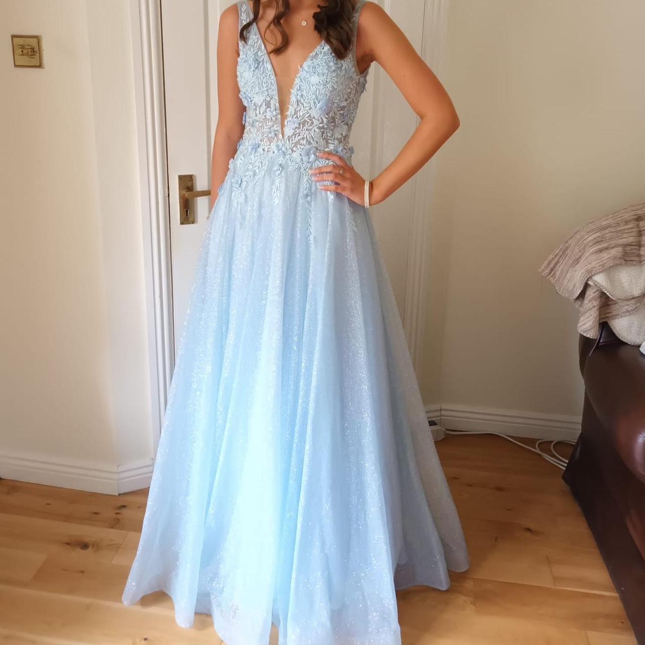 Sparkly, puffy baby blue debs/ball dress. Has a zip... Depop
