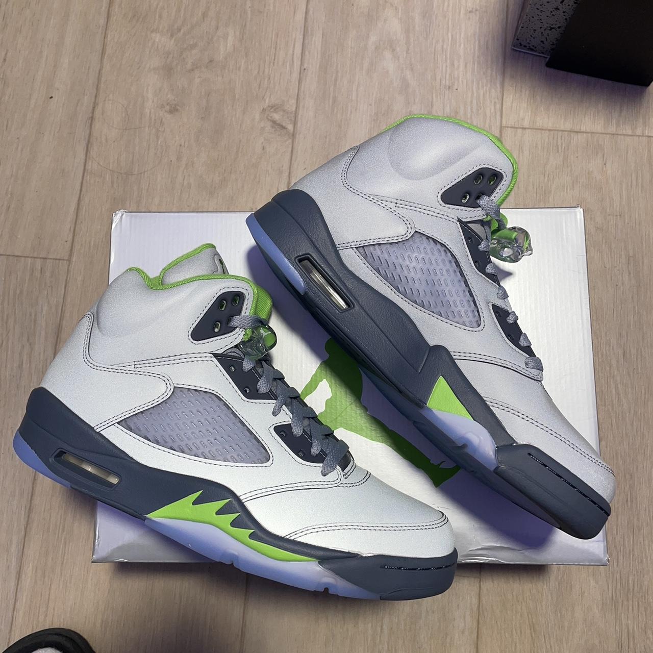 jordan 5 green bean on feet