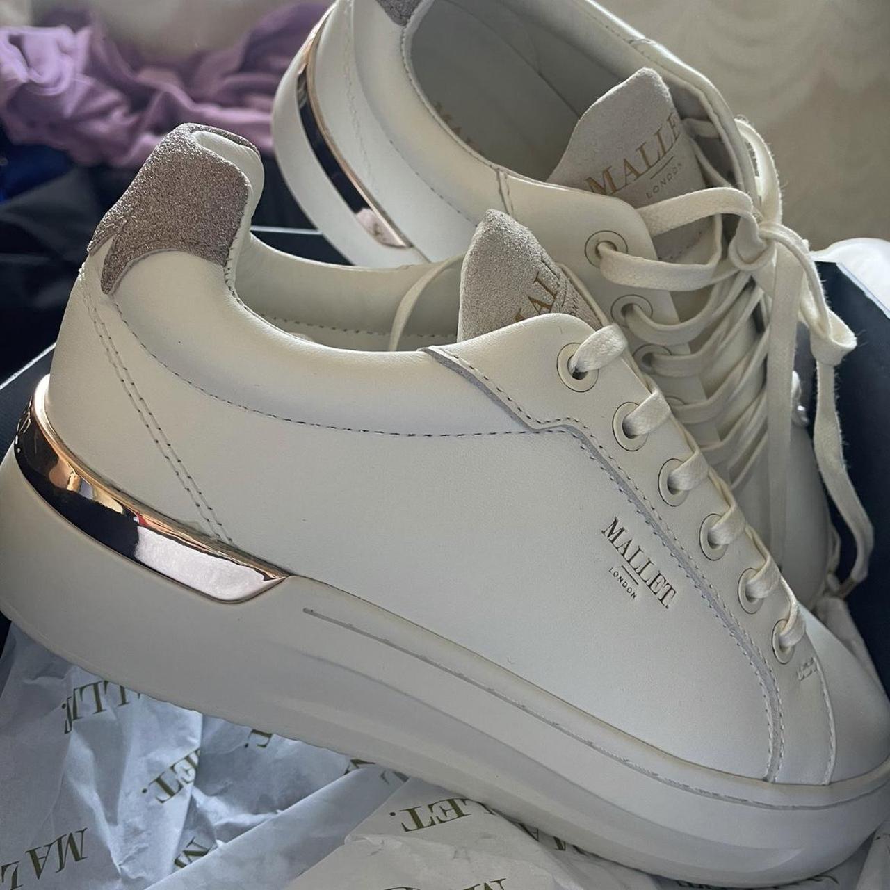 Leather Trainers Mallet Grftr White And Pink Mallets Rose Gold