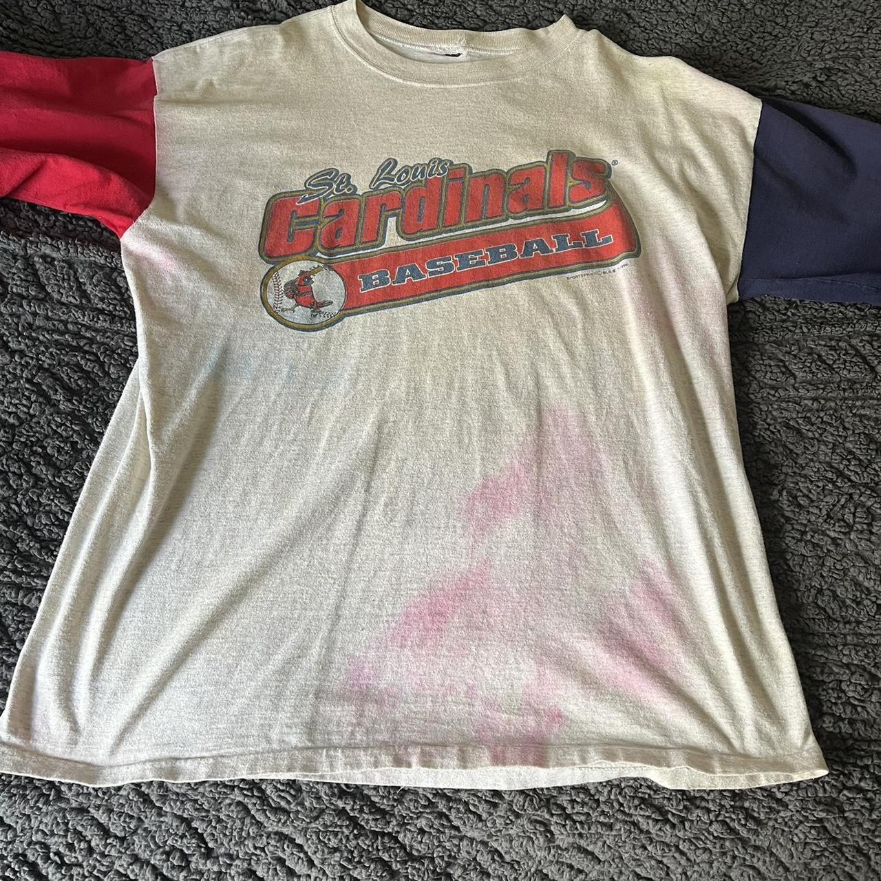 St. Louis Cardinals baseball T-shirt (couple stains - Depop