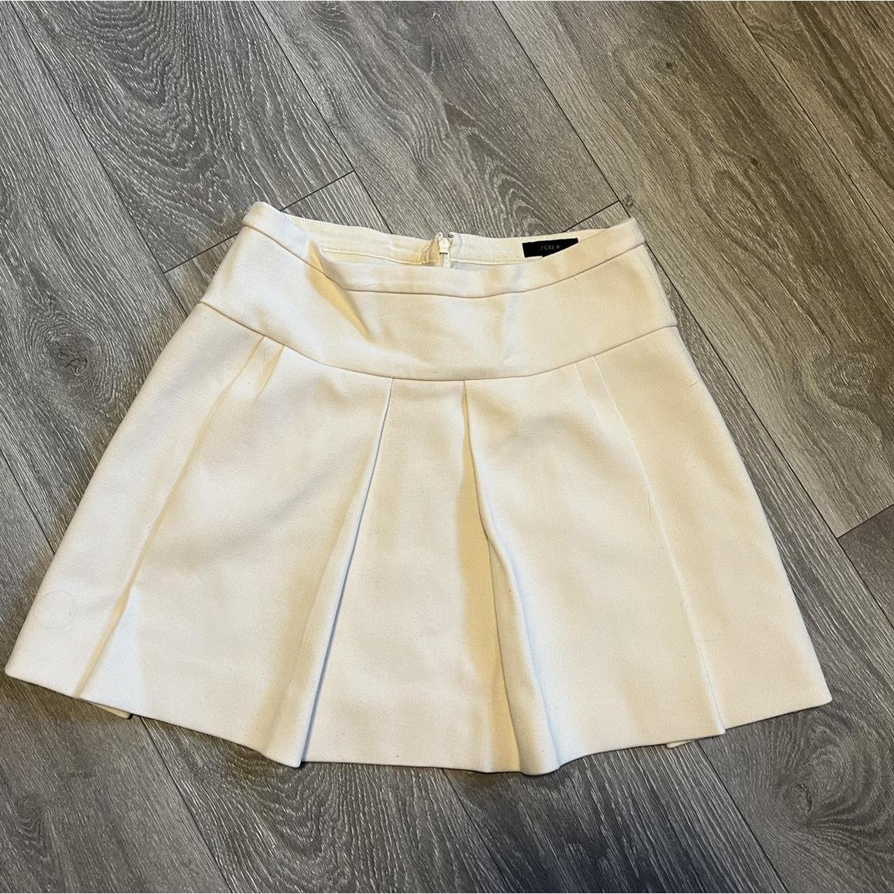 J. Crew white pleated skirt jcrew pleatedskirt... Depop