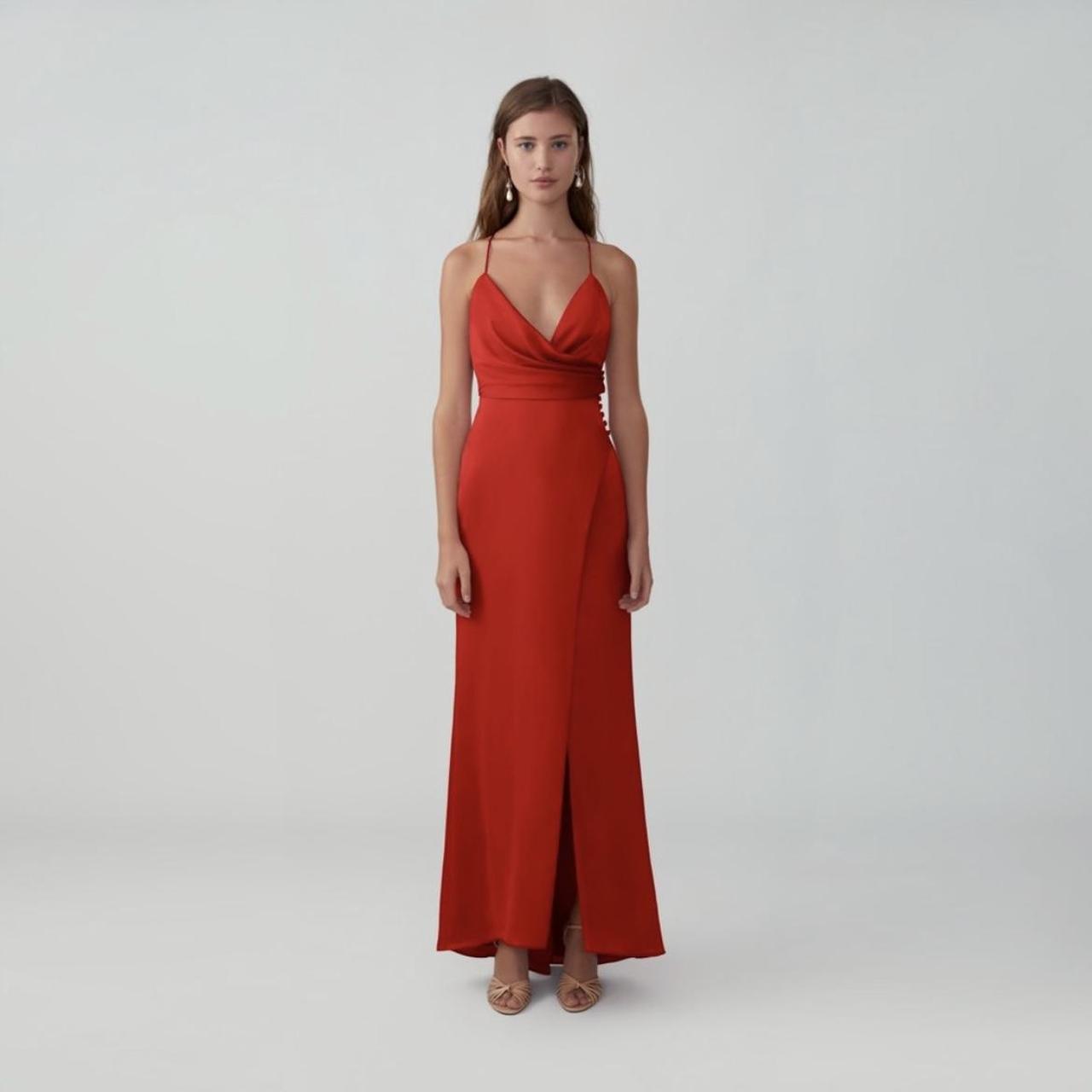 Fame and partners draped split gown 2025