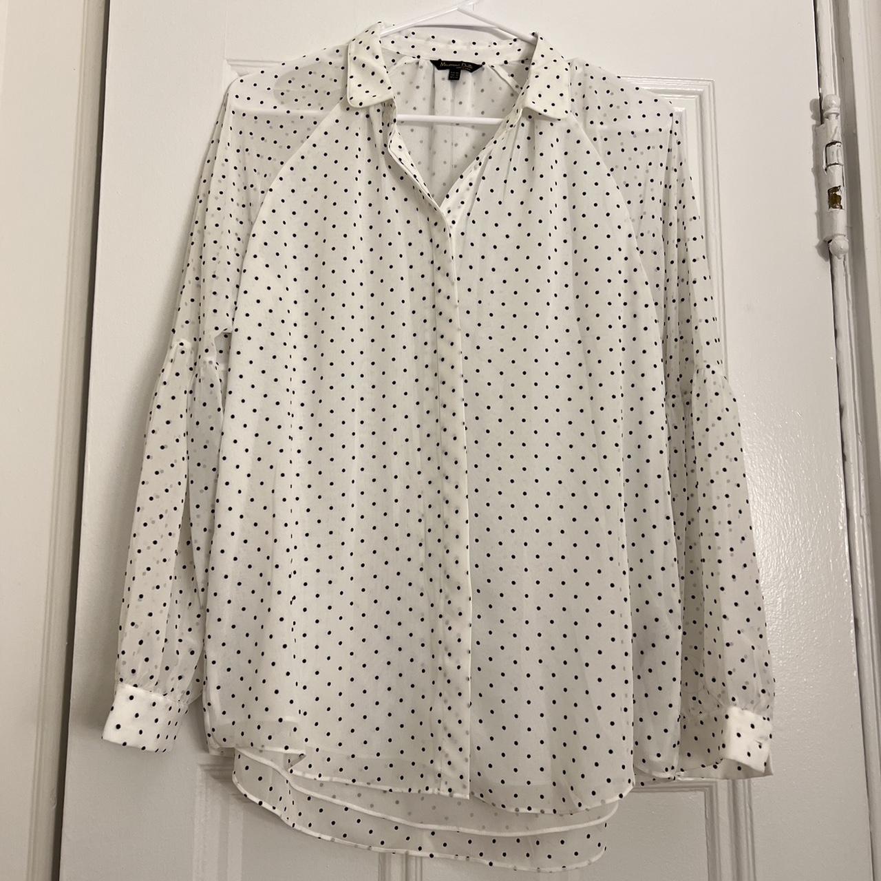 Massimo Dutti polka dot blouse. Size: USA 10. Fits... - Depop