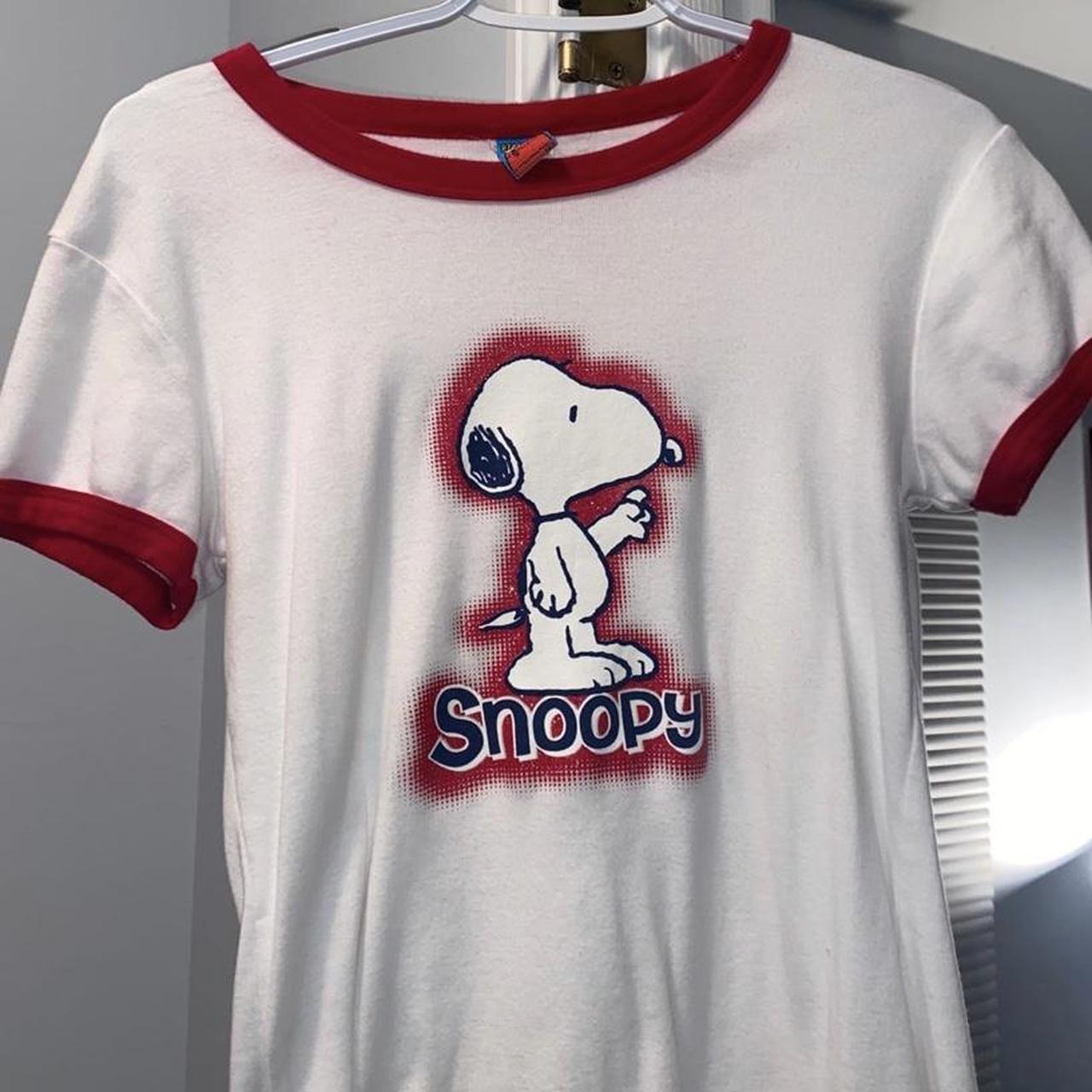 Snoopy Shirt (baby tee) Women’s Size Large -Slight... - Depop