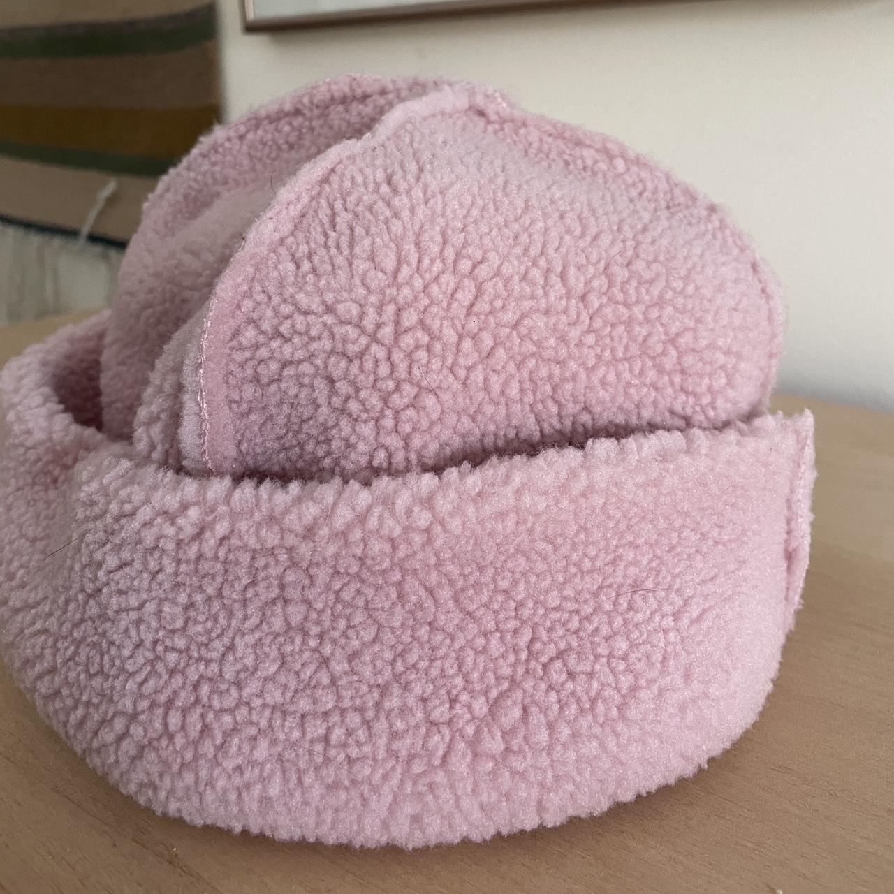 Handmade baby pink Sherpa hat Fits a larger head, so... Depop