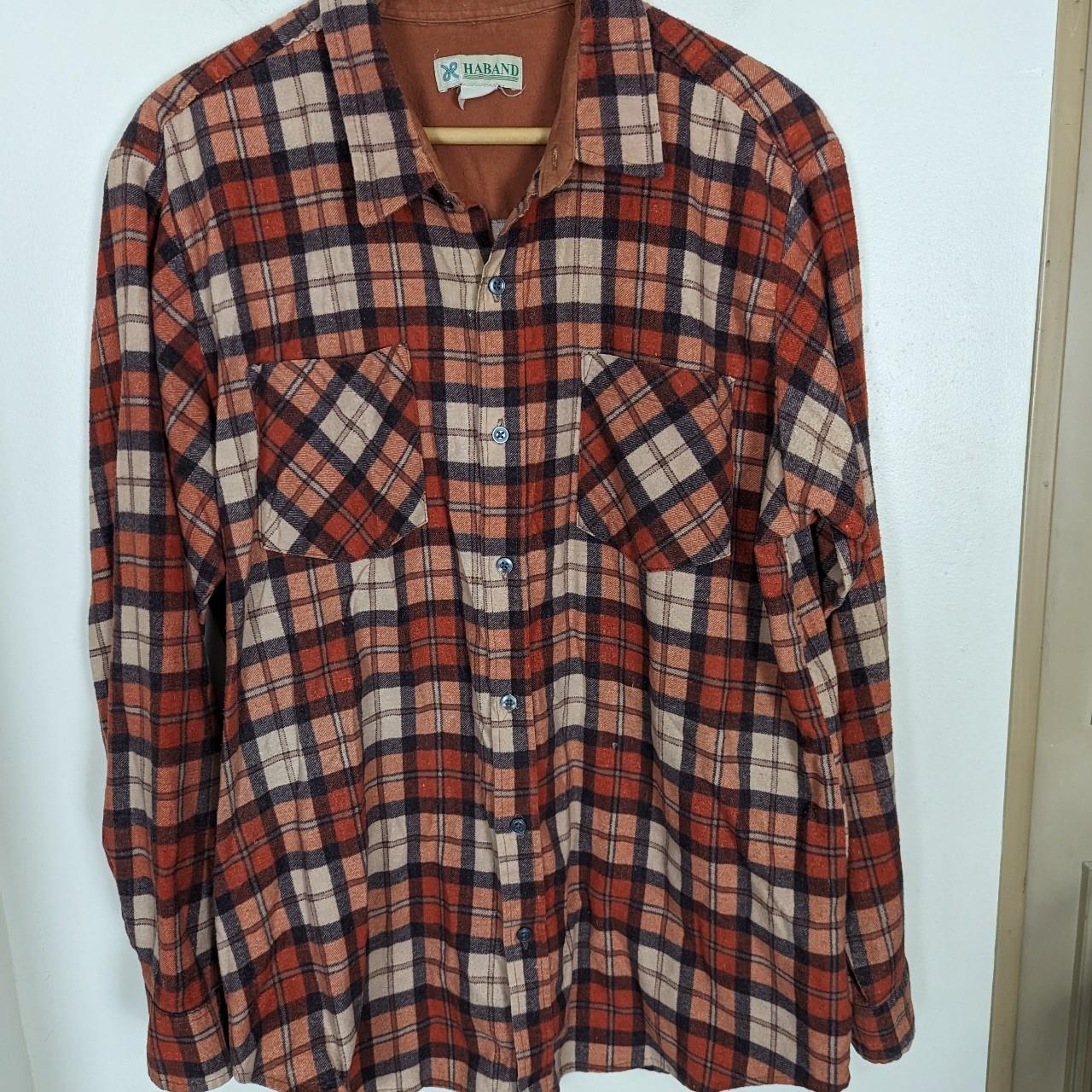 Vintage Haband flannel shirt. Men's size large.... - Depop