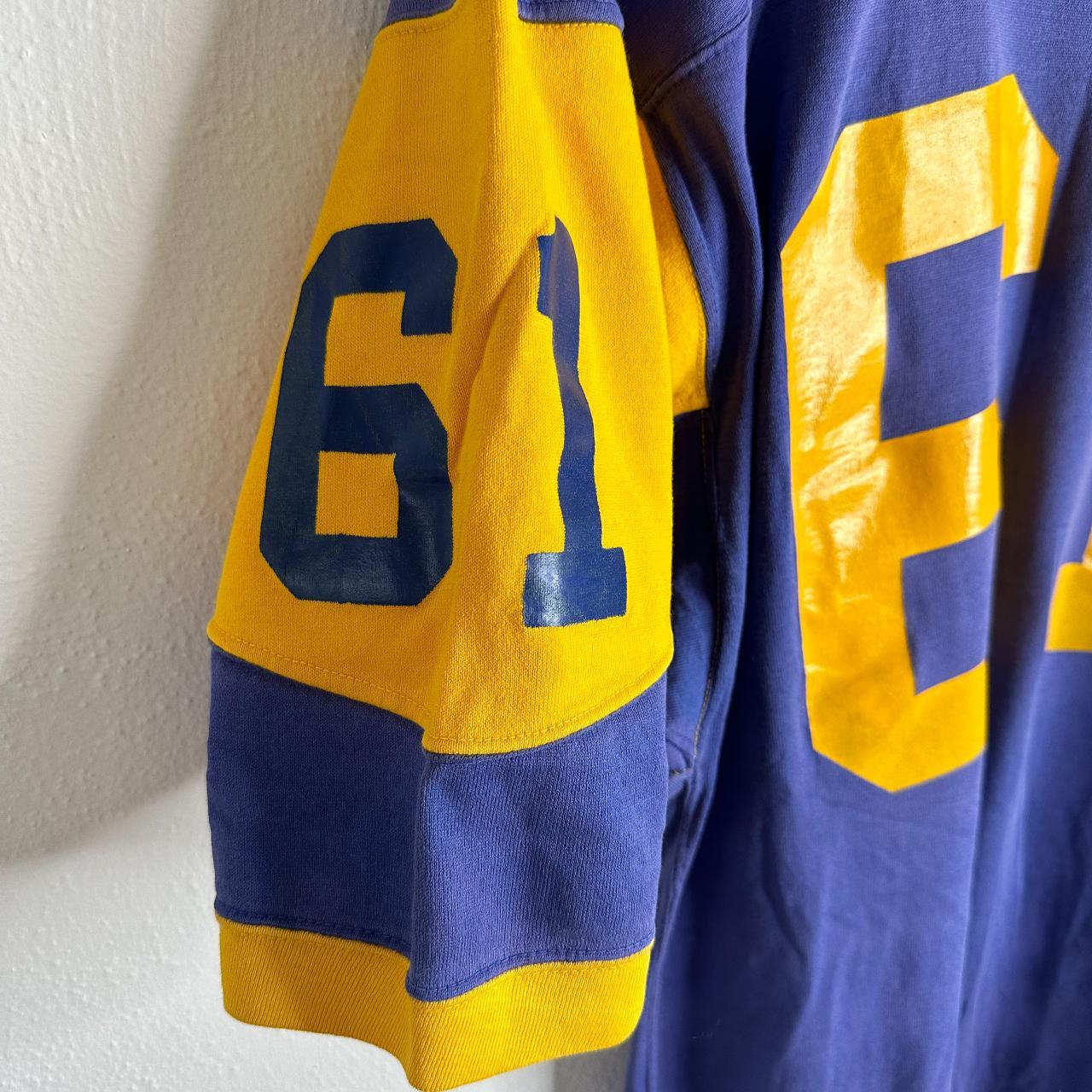 Vintage 60s NFL Rams Jersey Shirt 3/4 Sleeves - Depop