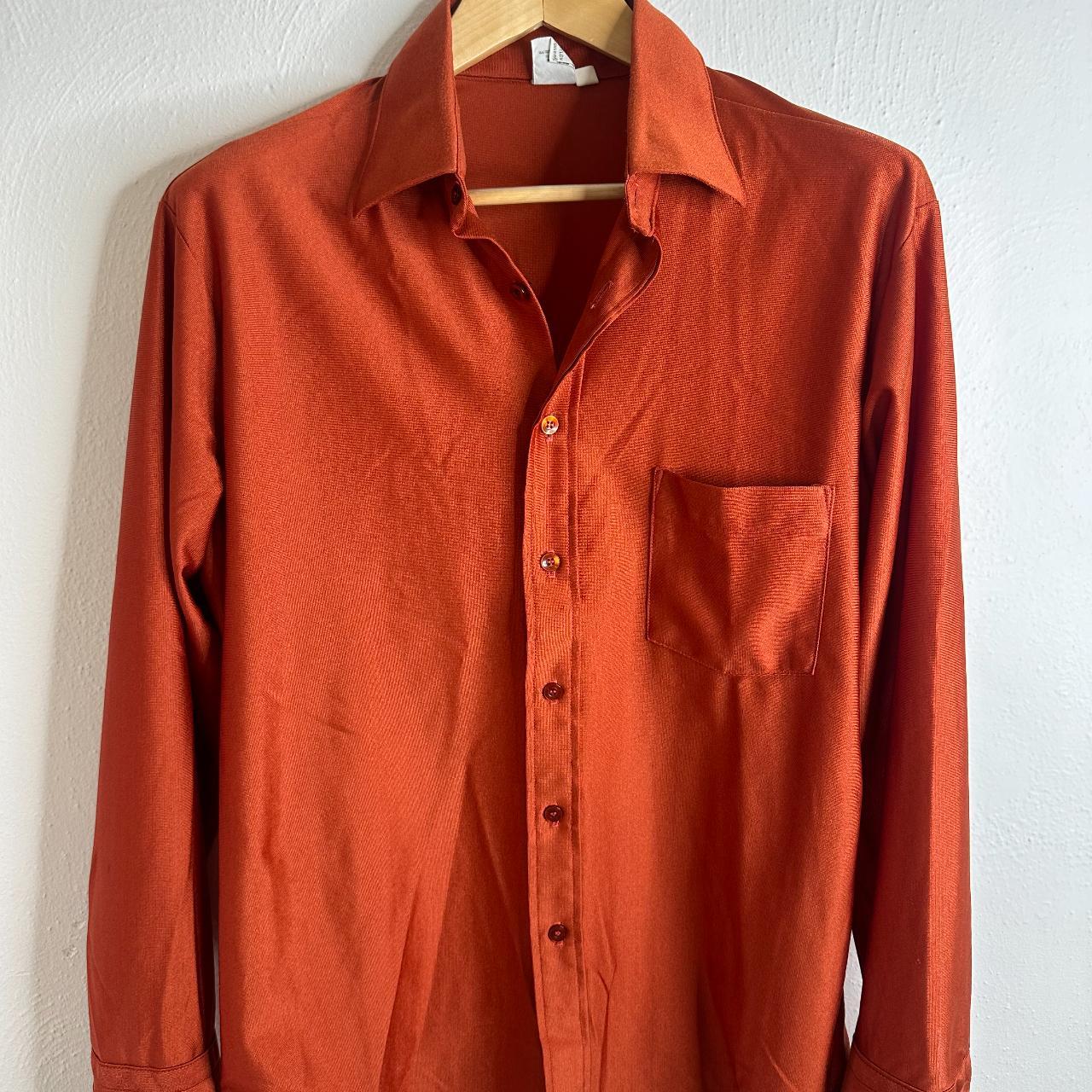 Vintage 70s 80s Arrow Textured Rayon Shirt Vtg Club... - Depop