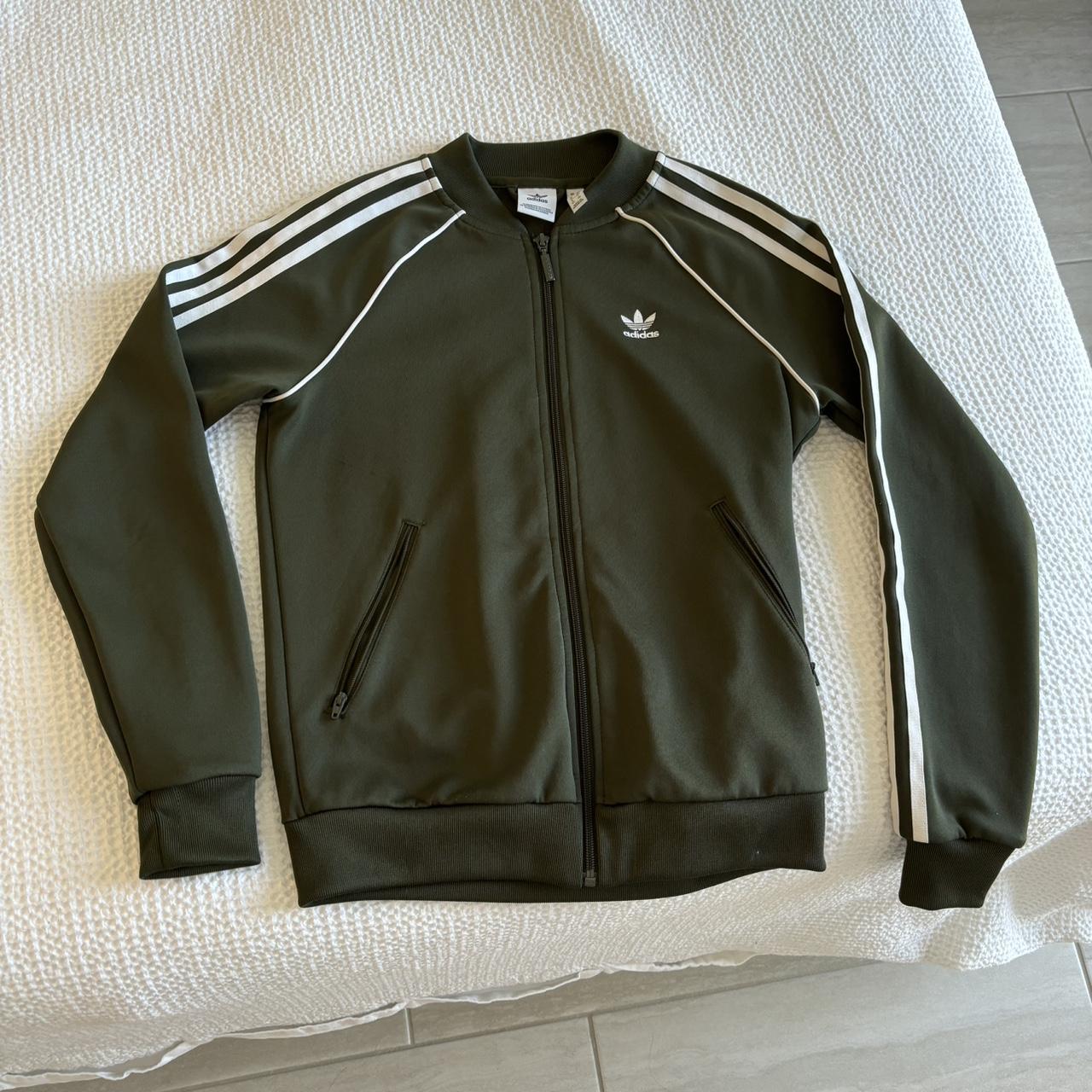 Forest Green Adidas Zip Up Jacket - Depop