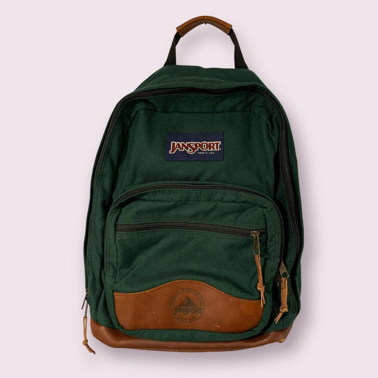 Jansport Men's Green and Black Bag Depop