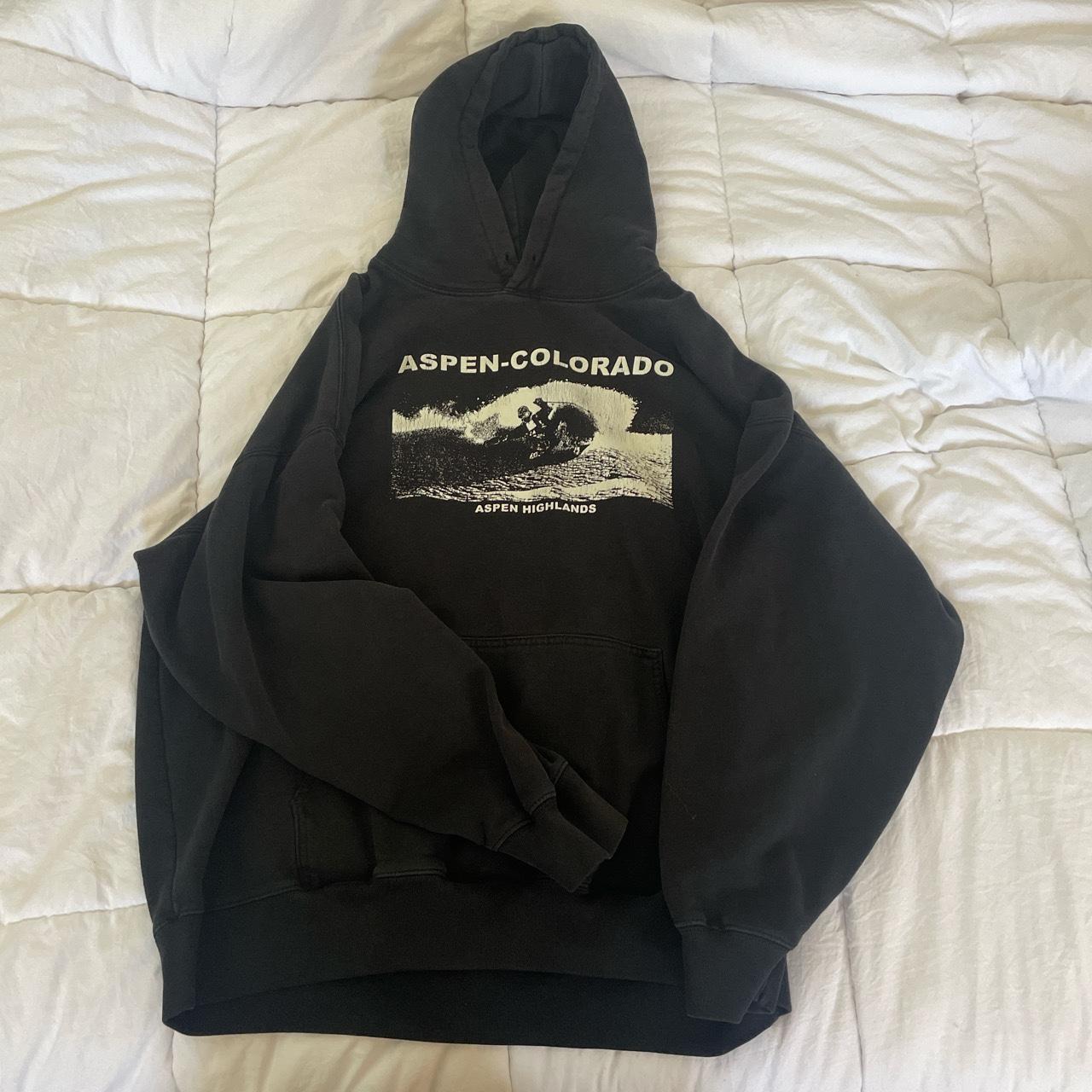 brandy melville oversized black aspen hoodie Depop