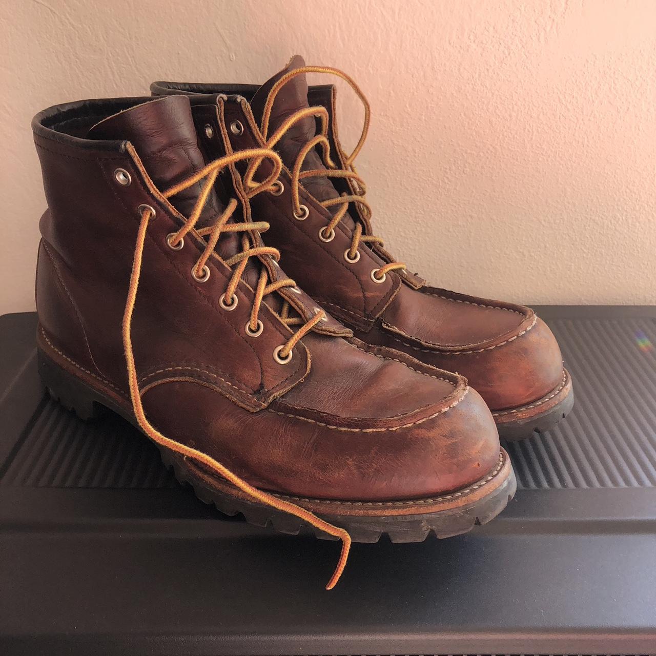 Redwing Men's Burgundy and Brown Boots