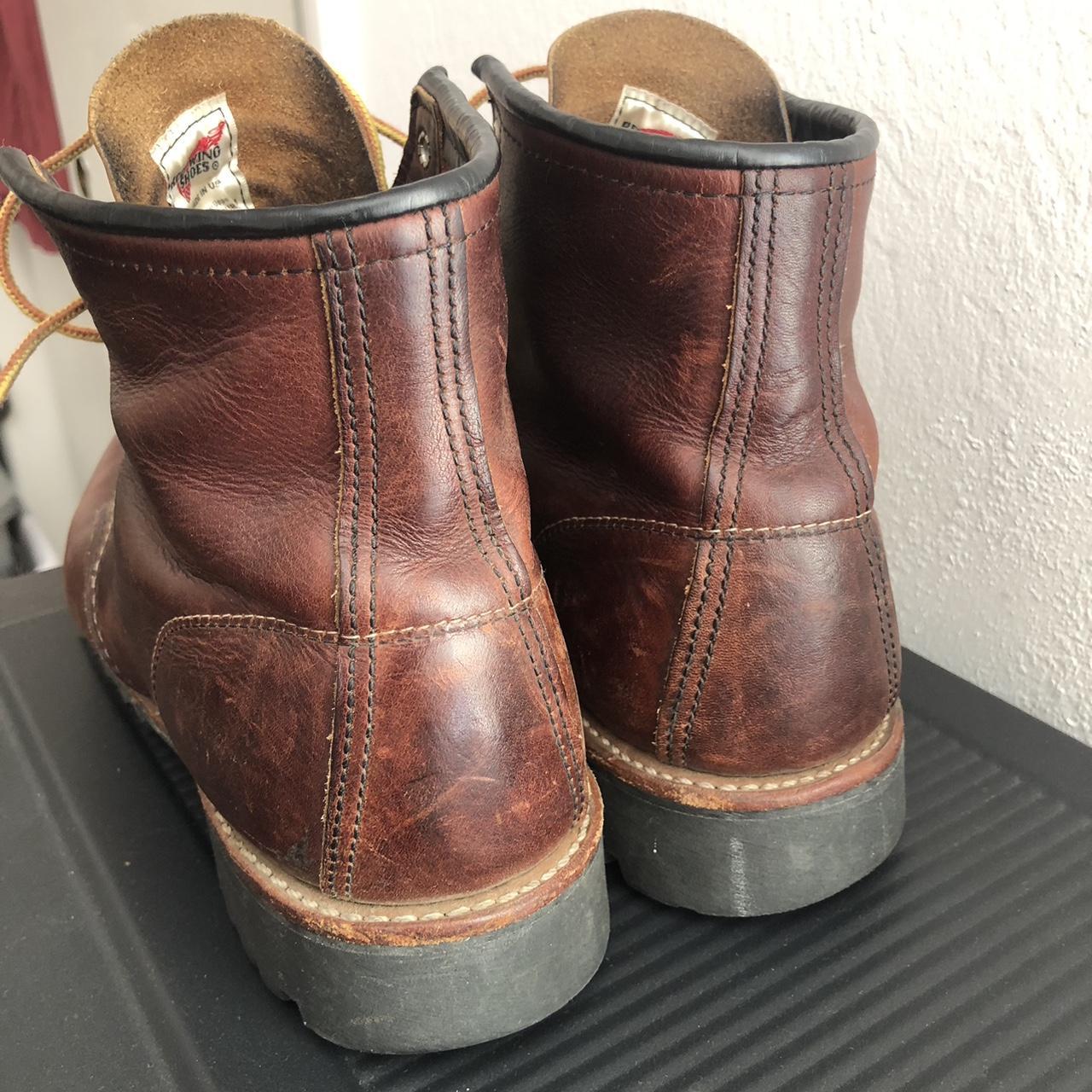 Redwing Men's Burgundy and Brown Boots (2)