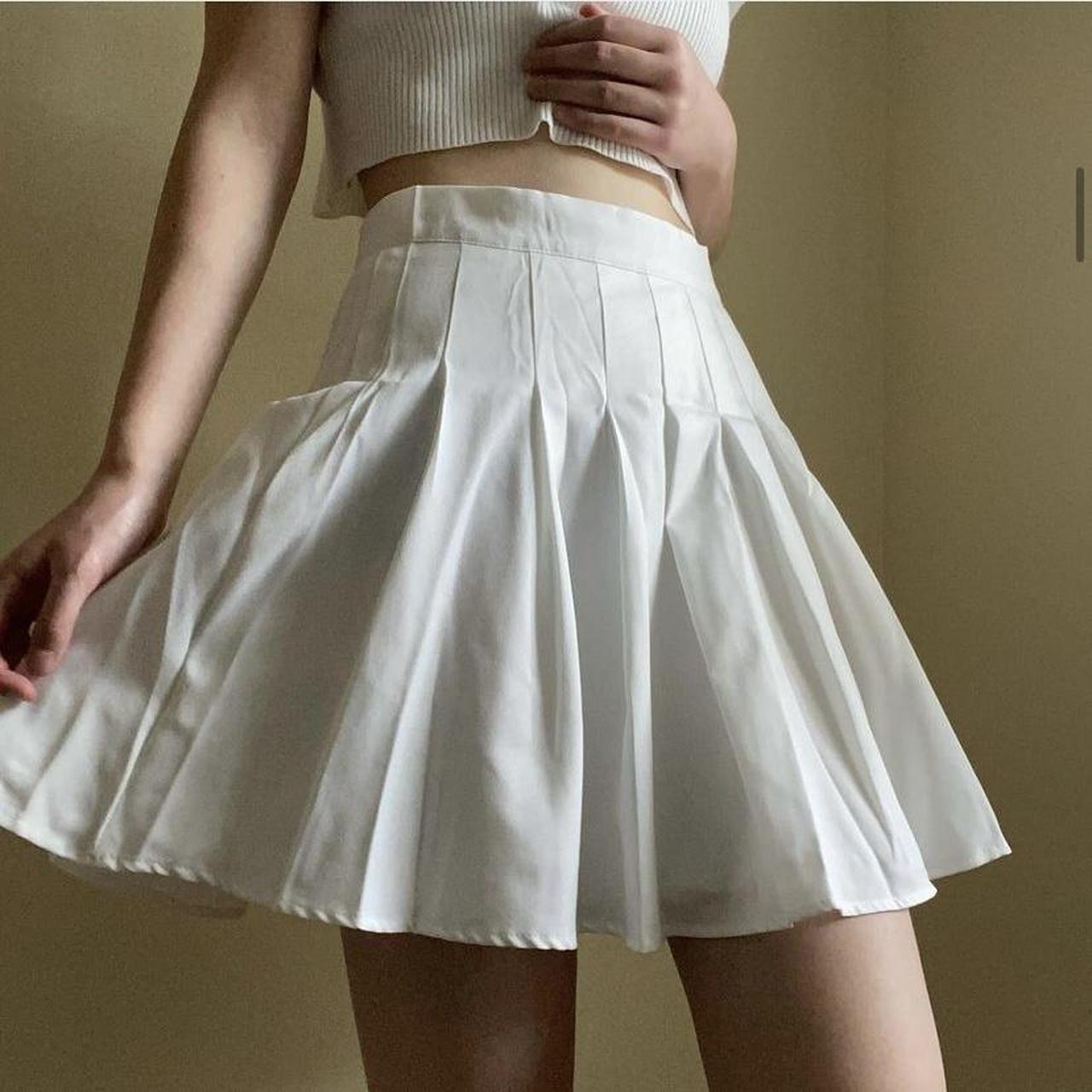 white pleated tennis skirt SHEIN i think ever so