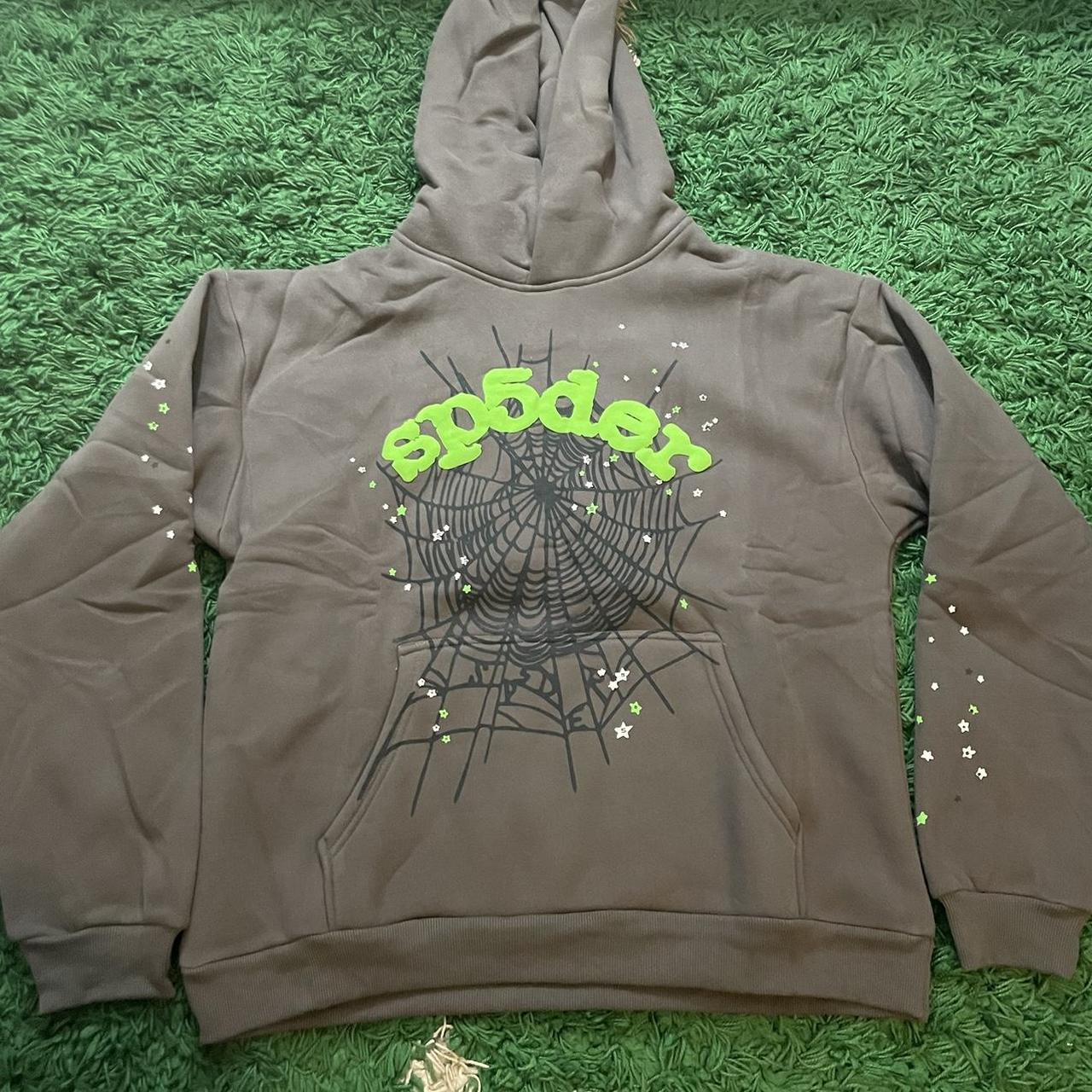 Sp5der Hoodie Slate Grey, Size Large. Brand New with... - Depop