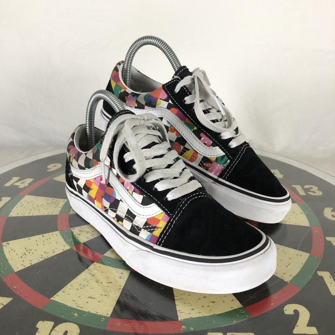 Old skool sale checkerboard rainbow vans