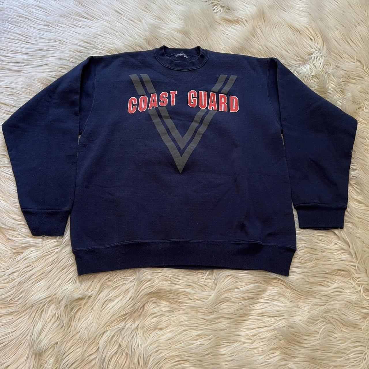 Vintage 80s or 90s US Coast Guard graphic sweatshirt... - Depop