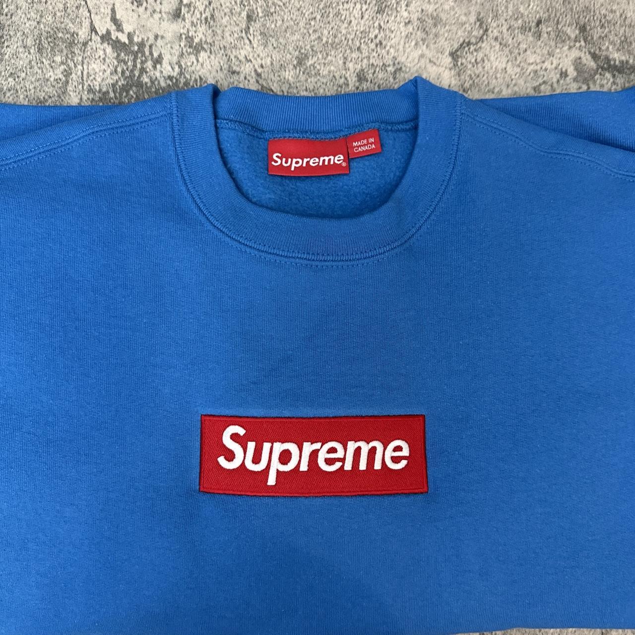 RUST BROWN SUPREME HOODIE Brown Blue Box Logo, got - Depop