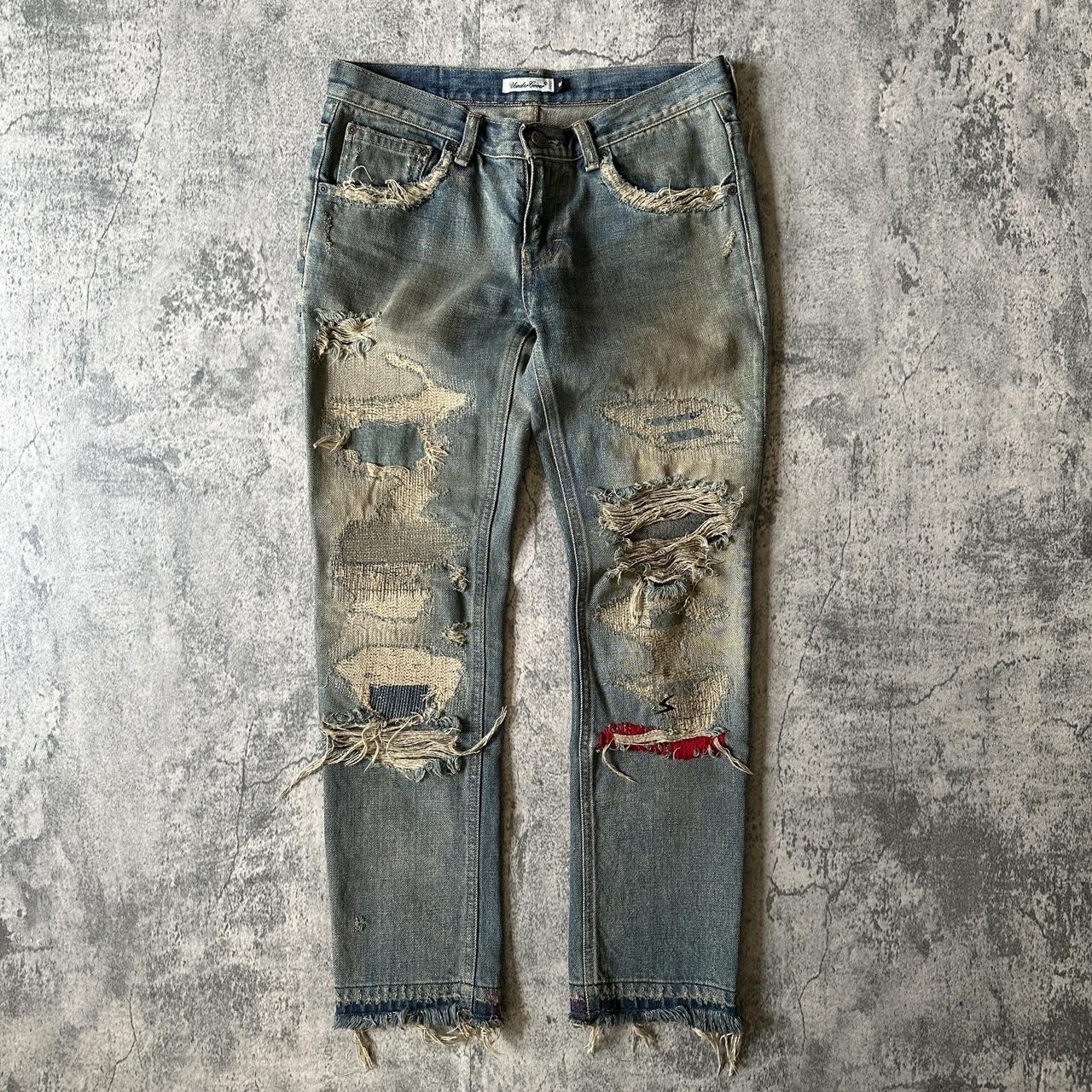 AW04 Undercover 68 Red Yarn Denim “But... - Depop