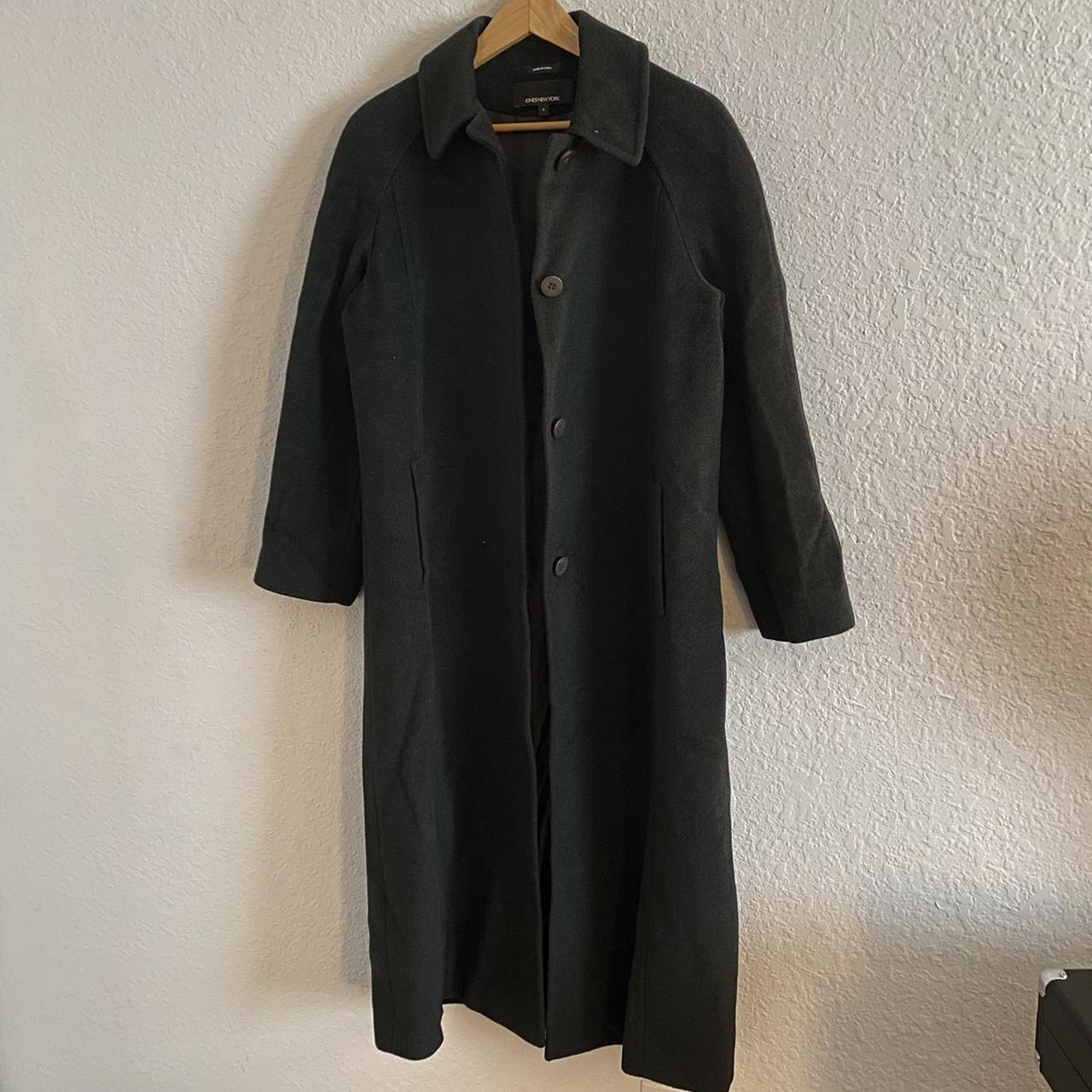 Vintage 90's tree green suede leather trench... - Depop