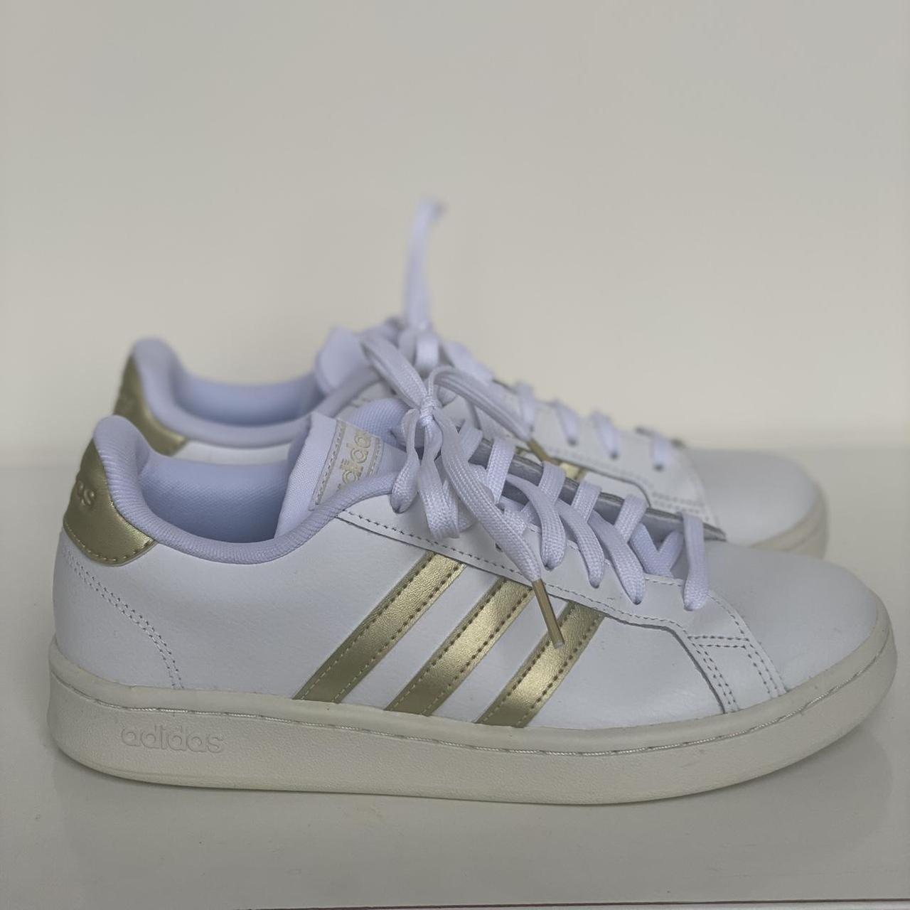 Adidas Women's White and Gold Trainers