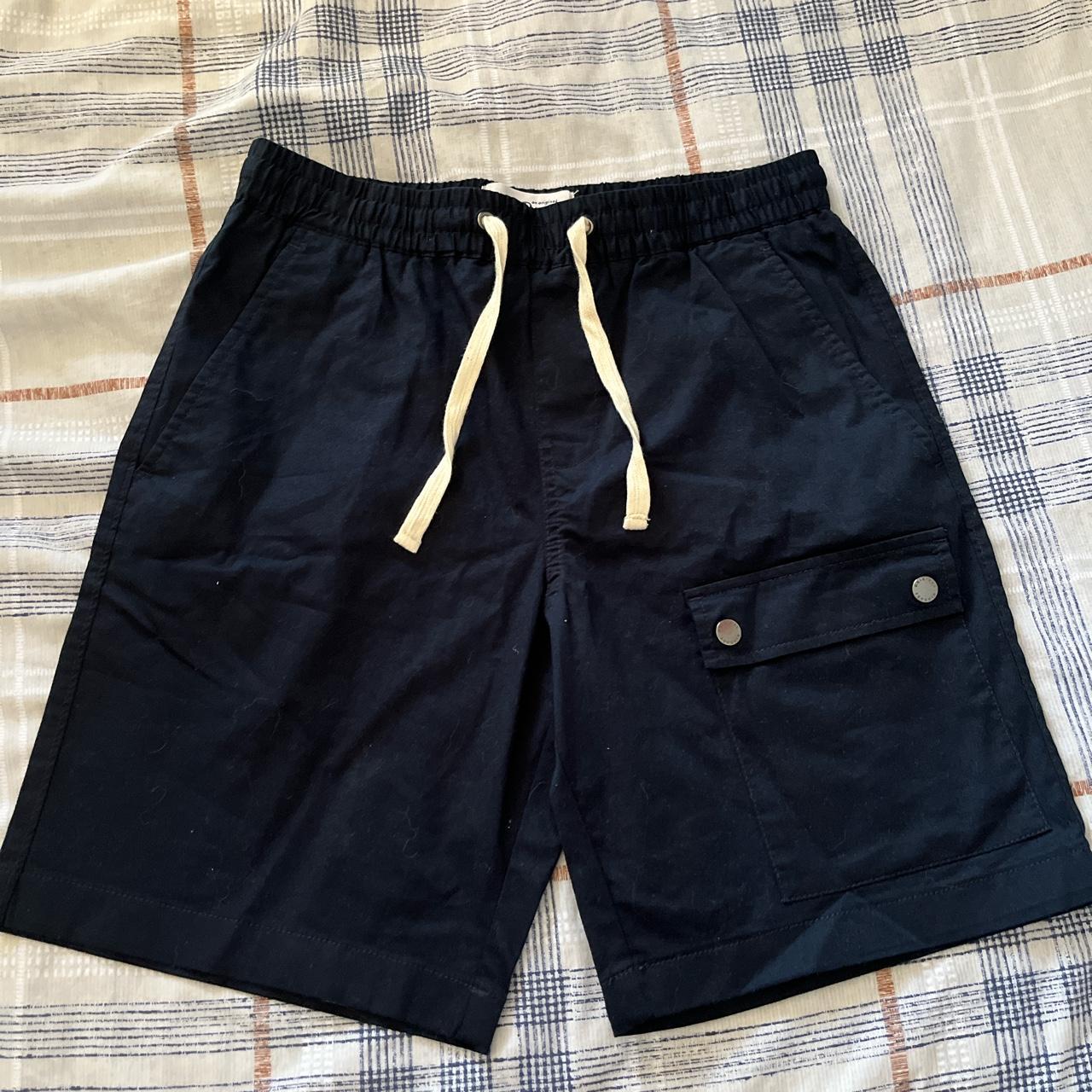 Original Penguin Men's Navy and Blue Shorts | Depop