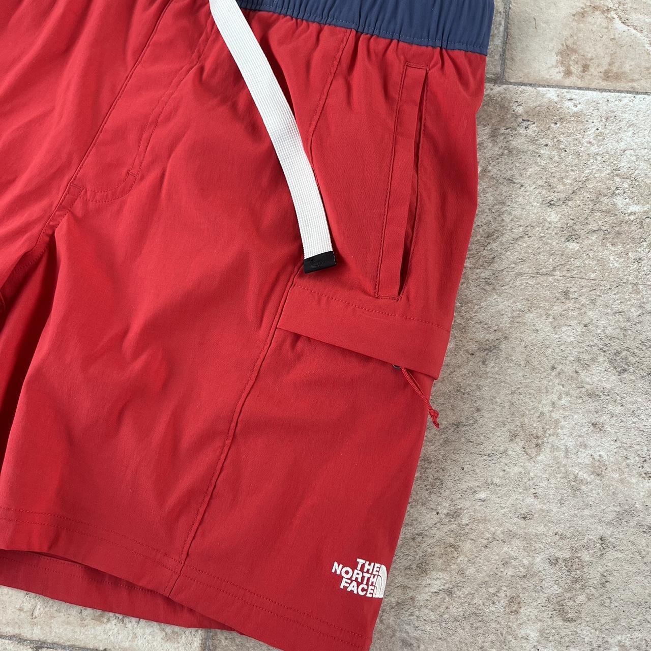 The North Face Men's Red and Grey Shorts | Depop