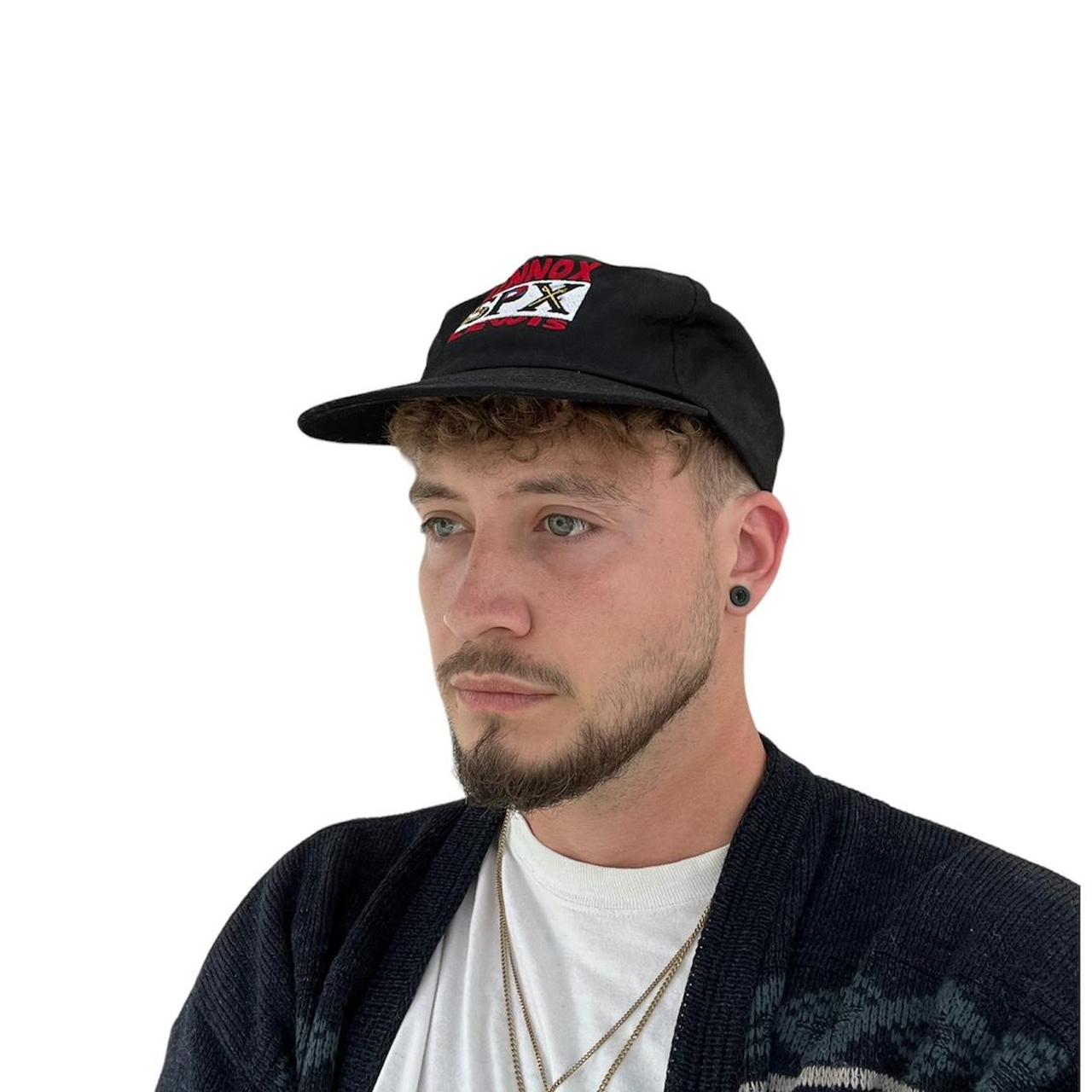 Men's Black and Red Hat Depop