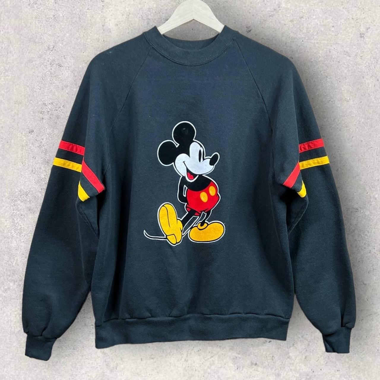 VINTAGE Disney Mickey Mouse Sweater 1980s Velour... - Depop