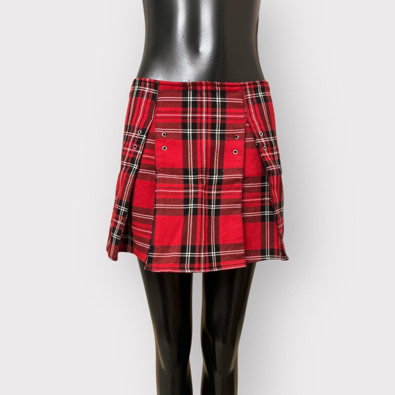 VTG 90s School Girl Plaid Mini Skirt Womens sz M S...