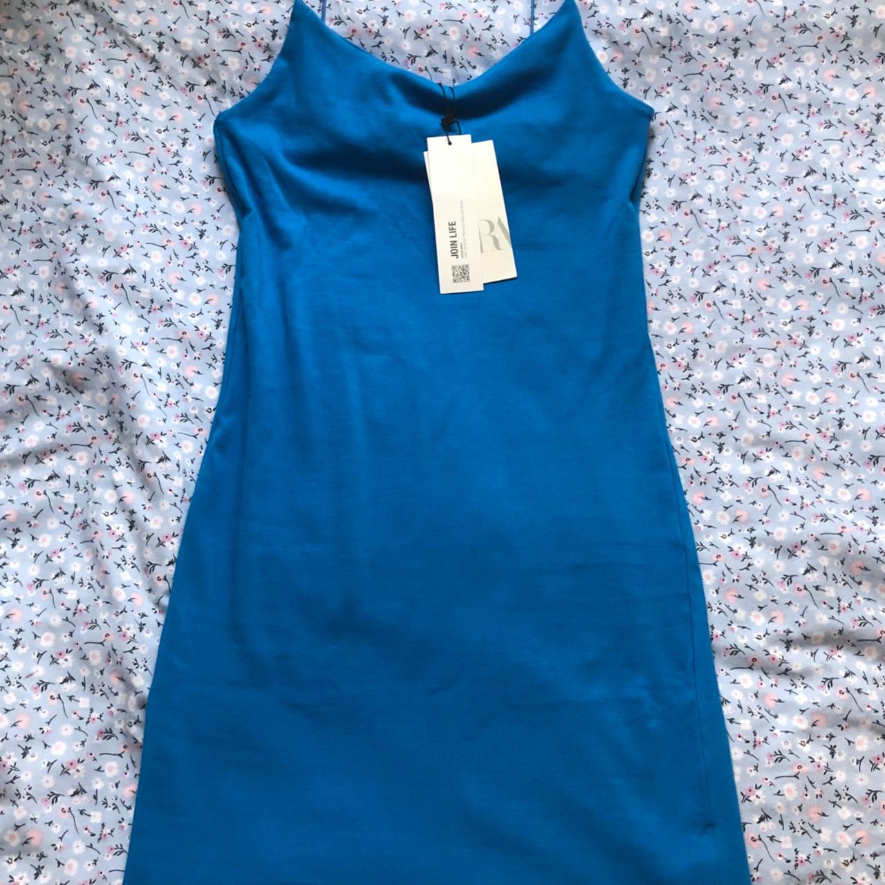 Zara Women's Blue Dress Depop