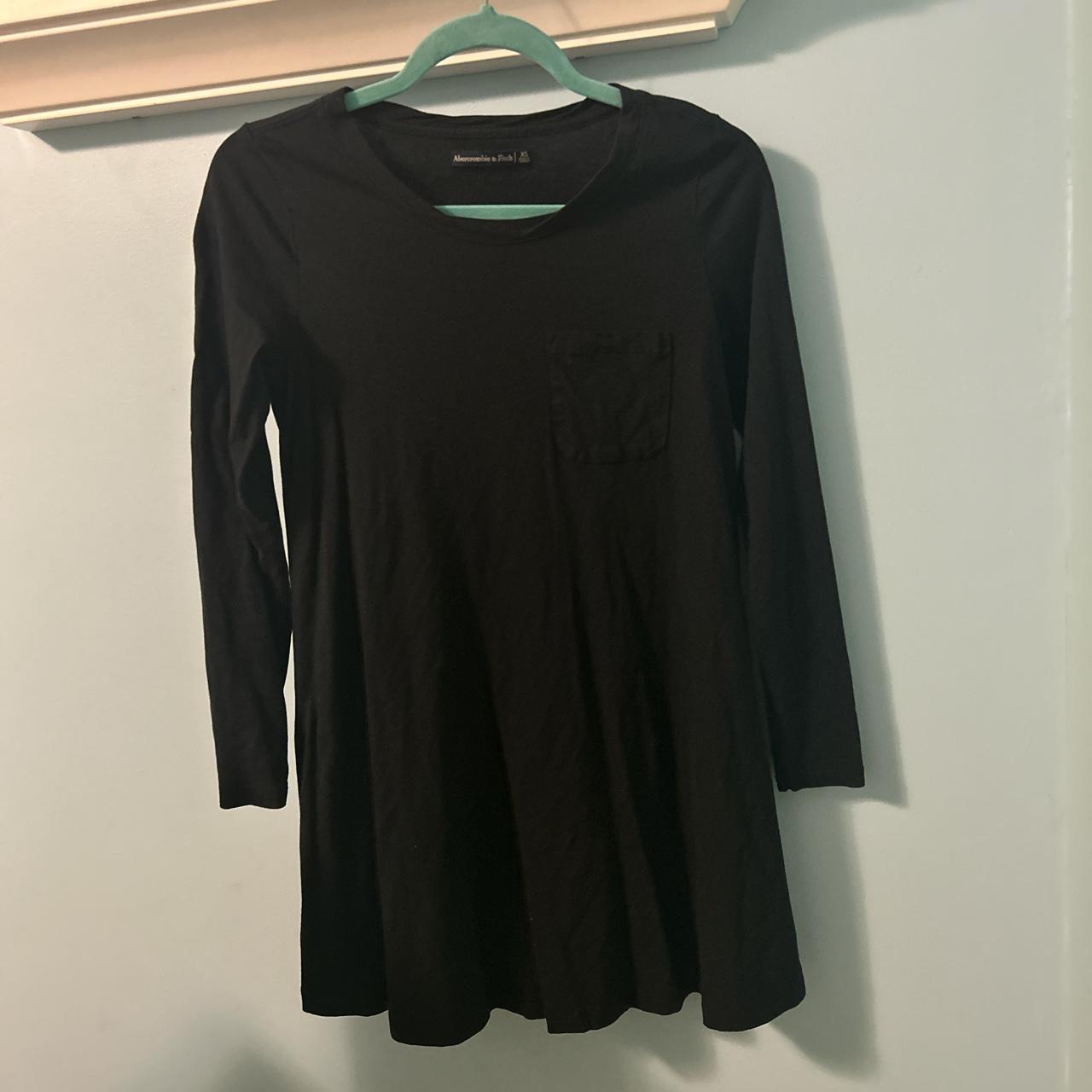 Abercrombie & Fitch black tshirt dress size xs good... - Depop