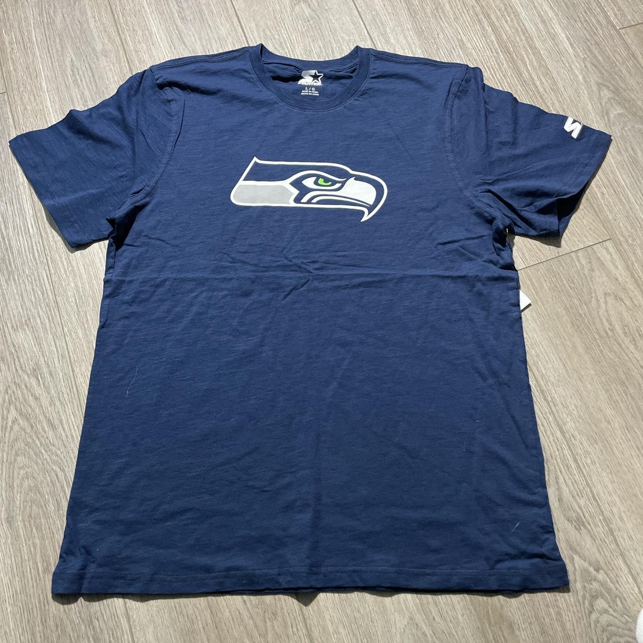 Men's Seattle Seahawks Starter College Navy Extreme Defender T-Shirt