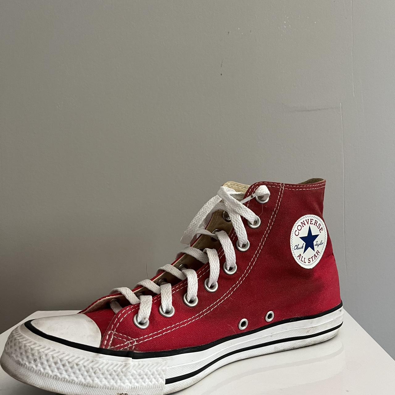 Red Converse chucks in good condition #converse - Depop