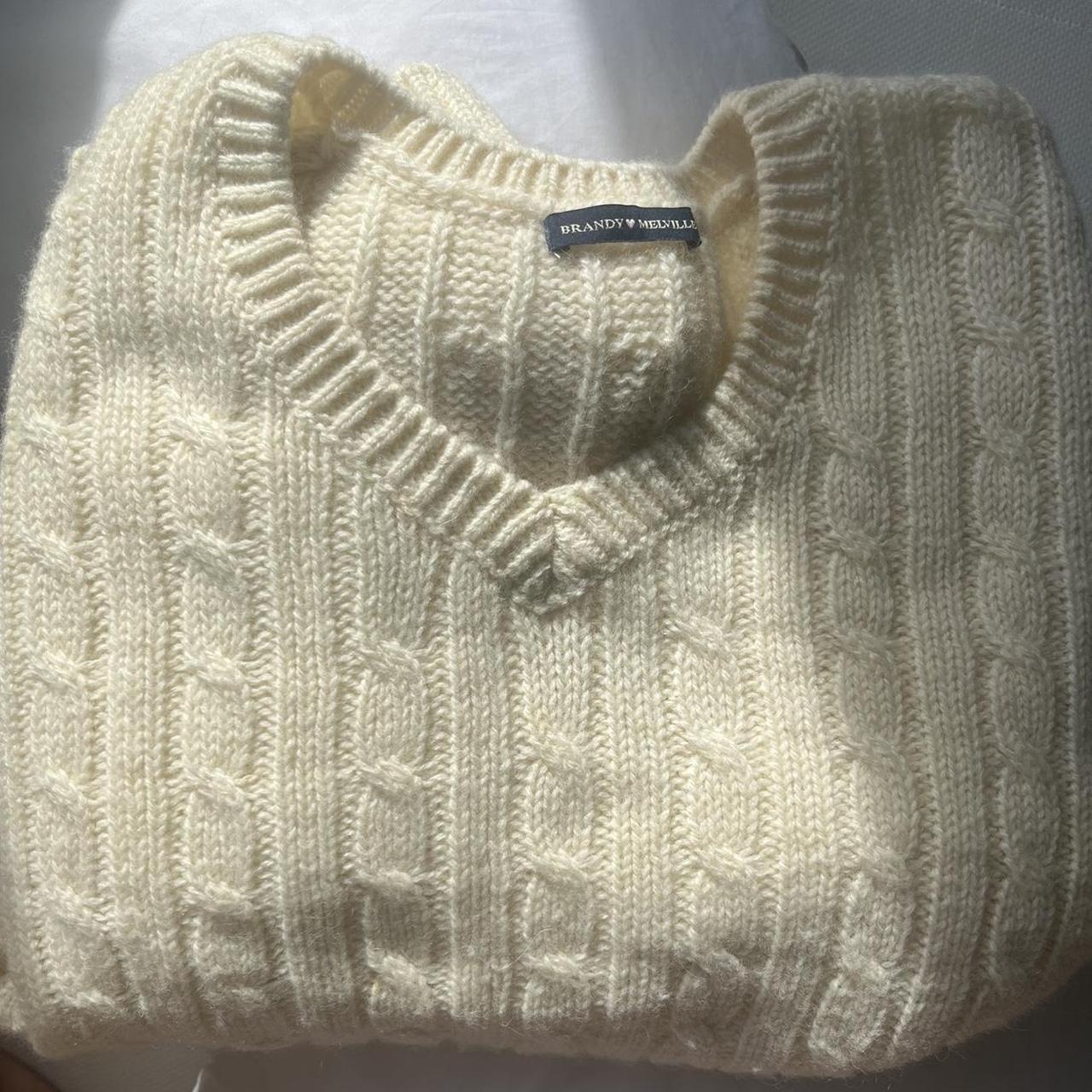 brandy melville cable knit sweater - looks like... - Depop