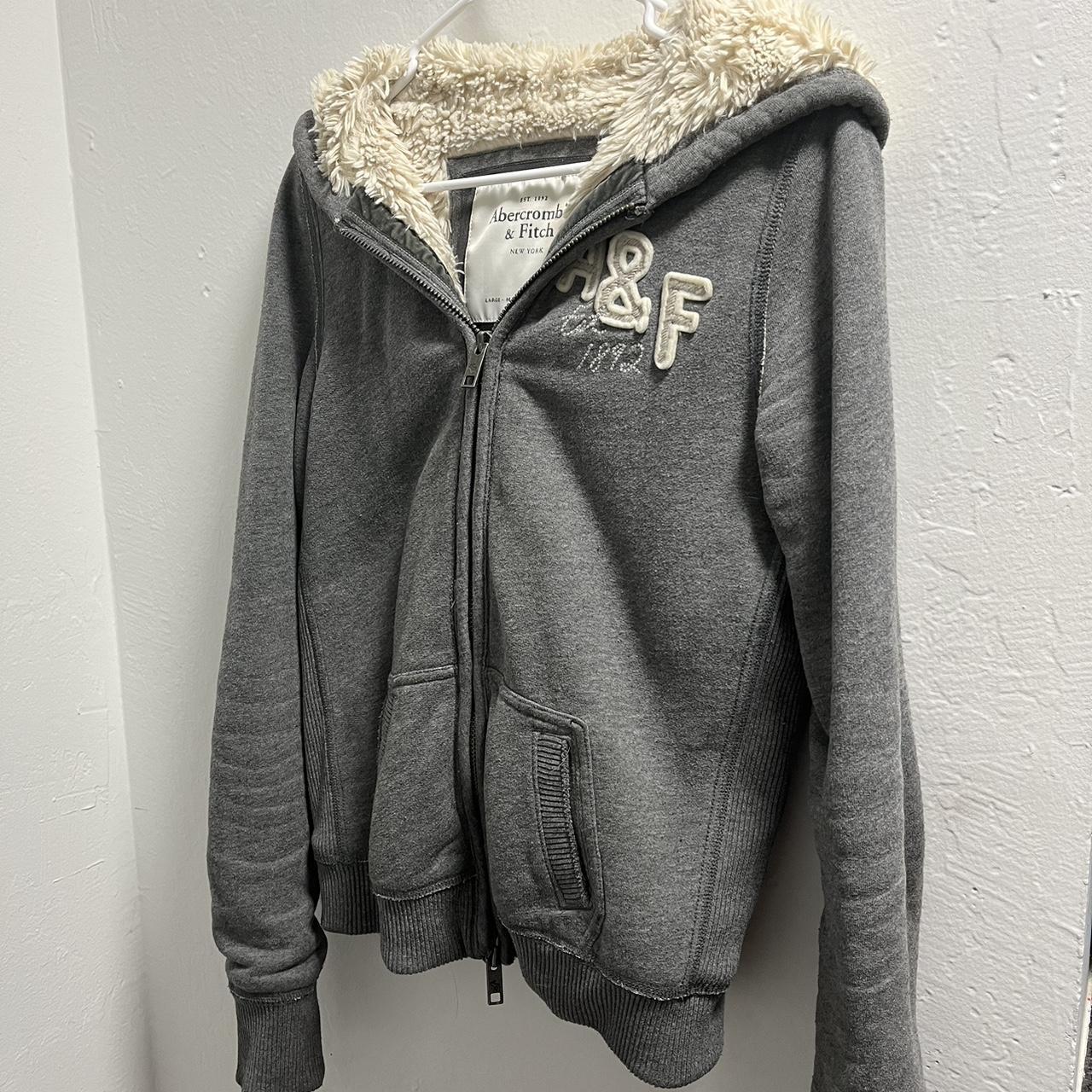 Abercrombie & Fitch Women's Grey and Cream Jacket