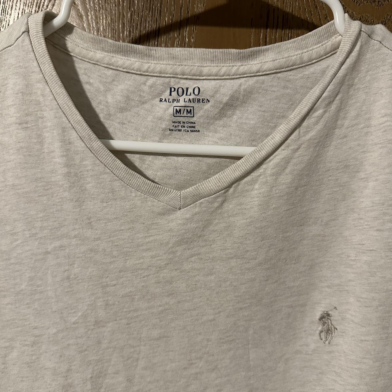 Polo Ralph Lauren Men's Cream T-shirt | Depop