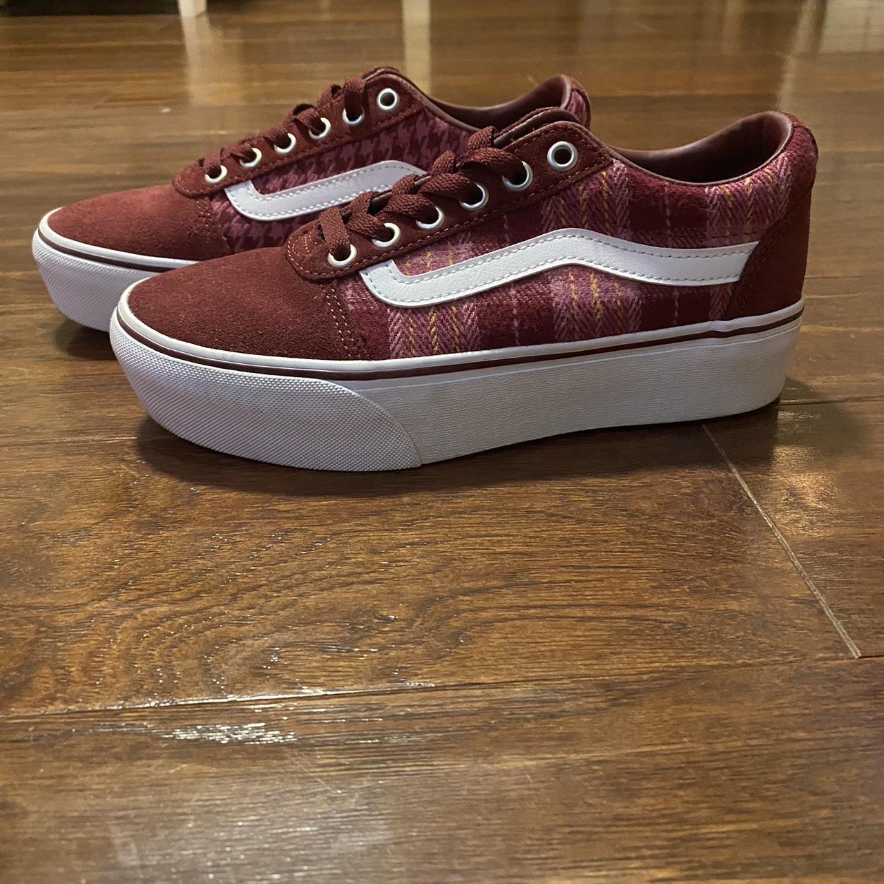 Burgundy platform cheap vans