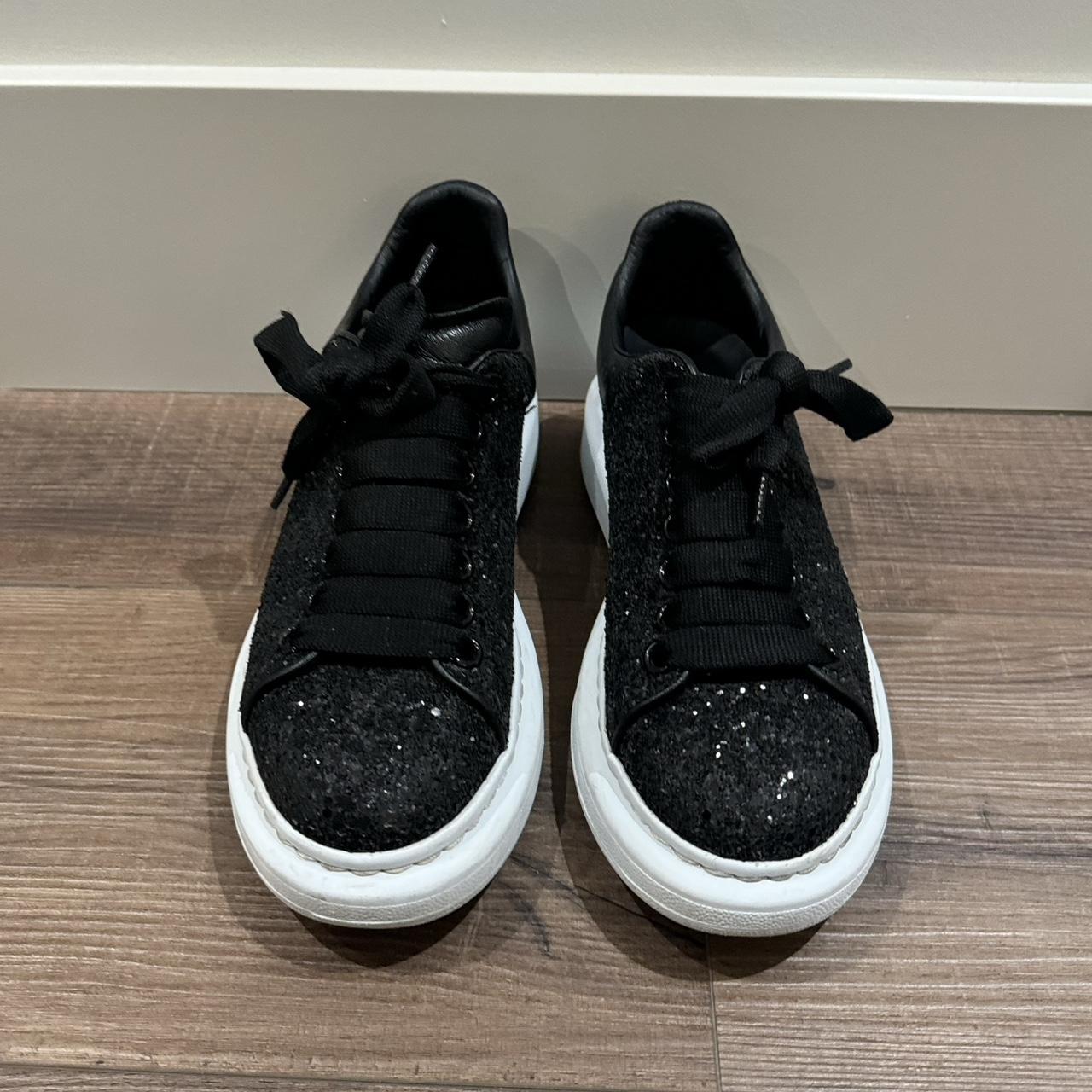 Black glitter alexander mcqueen trainers best sale