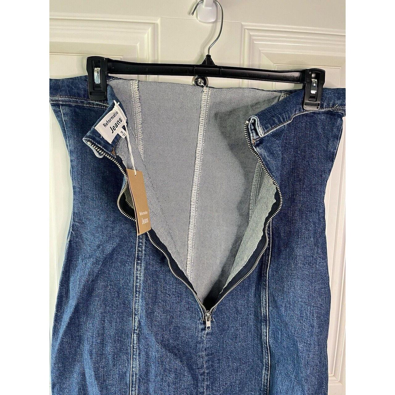 Reformation Madilyn Denim 2024 Strapless Mini Dress 12 NWT