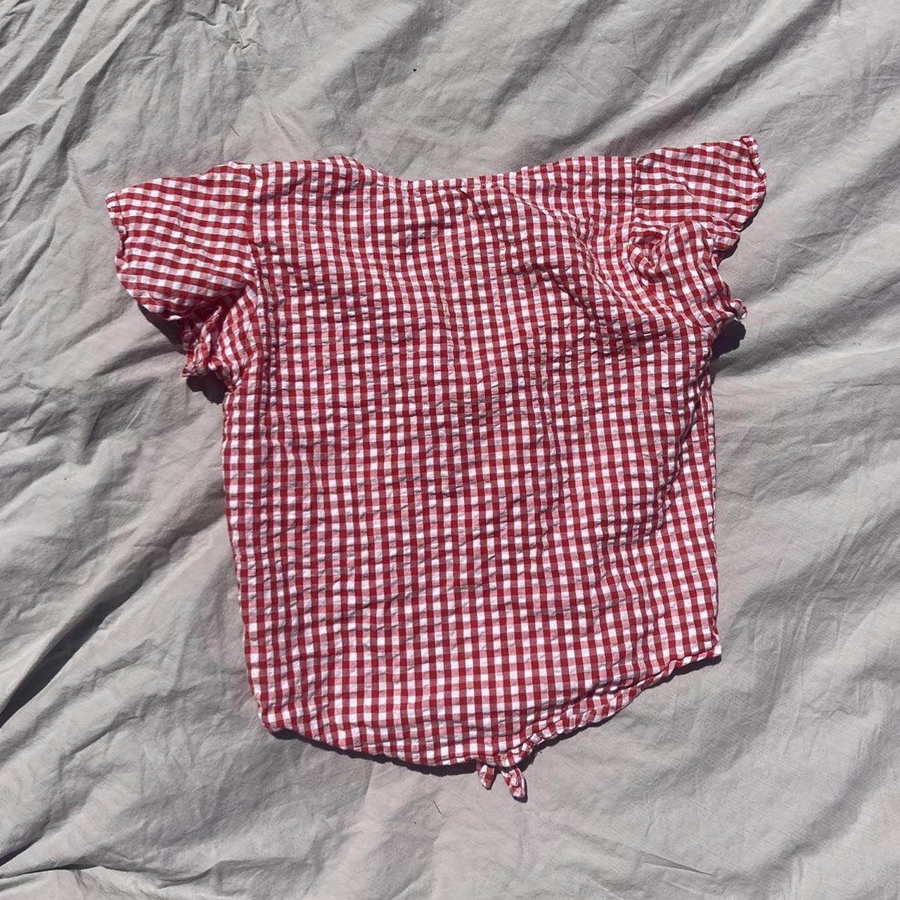 Women's White and Red Shirt | Depop