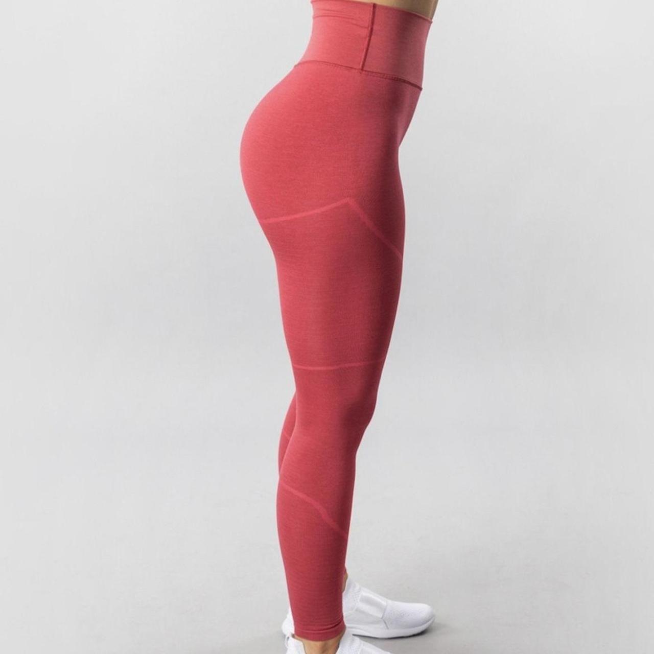 Alphalete Women's Red and Pink Leggings Depop