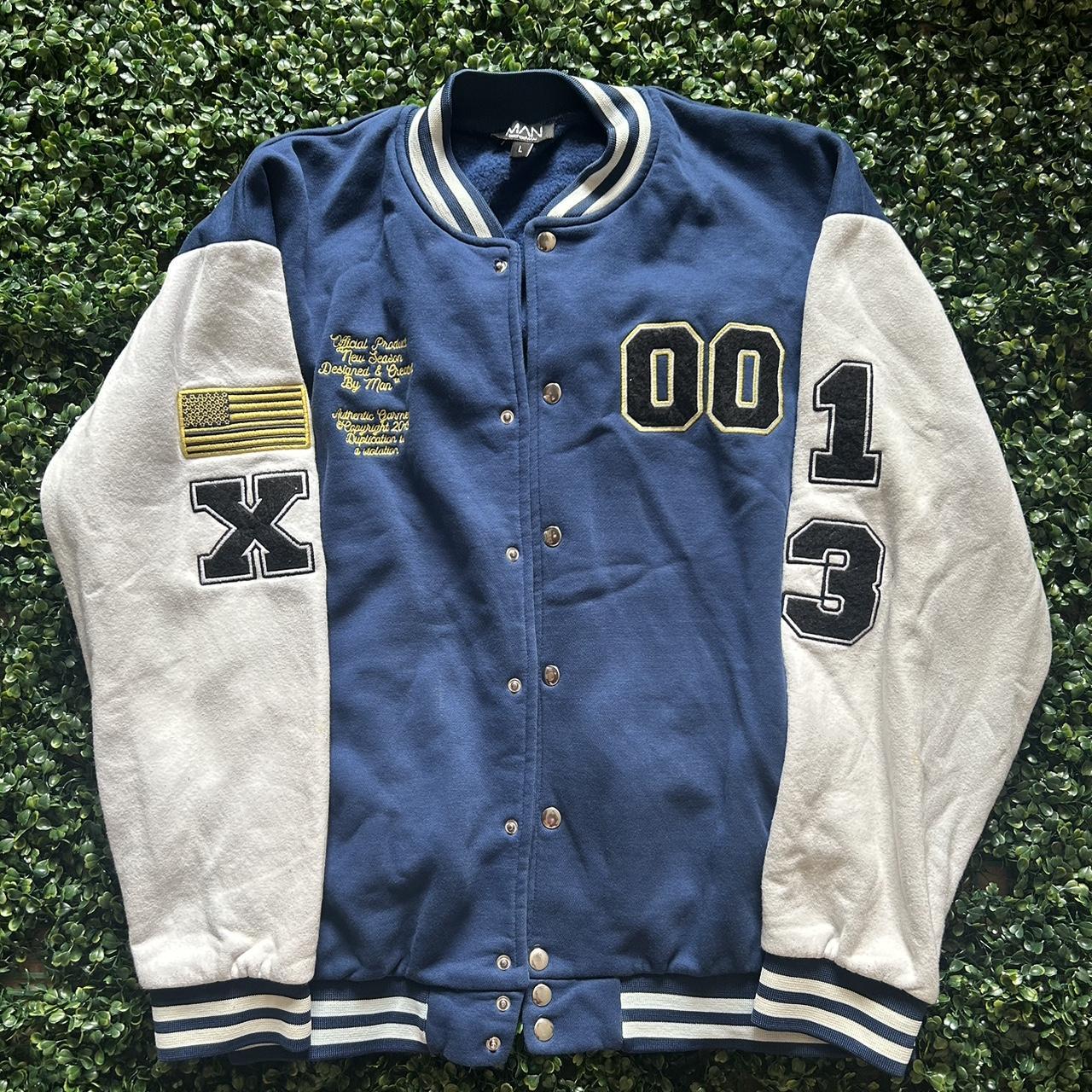 Jersey Varsity Bomber Jacket With Badges