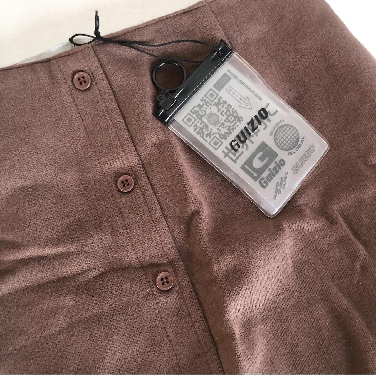 CONTINUATION** Fleece Button Skirt in Cocoa Brown - Depop