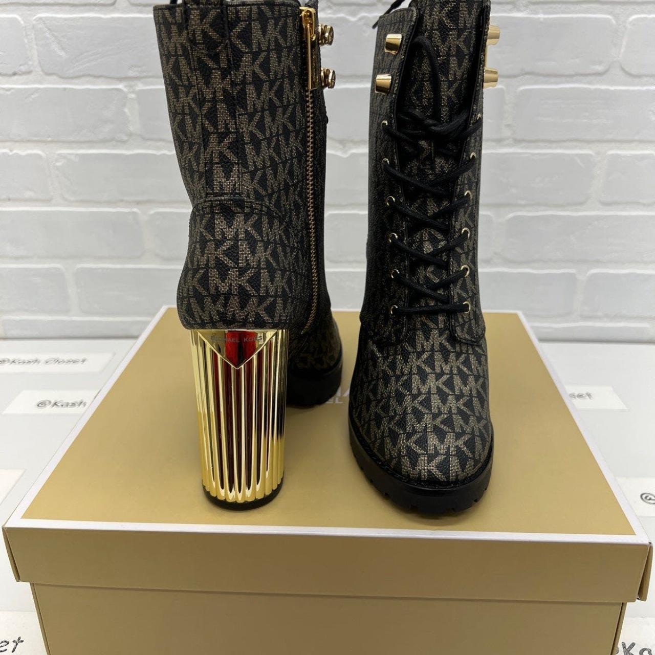 Michael kors black and gold boots hotsell