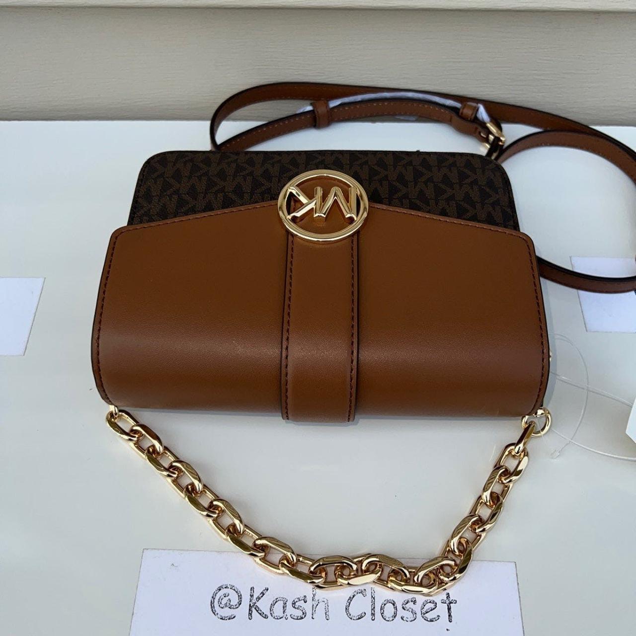 Michael Kors Carmen Small sale Monogram Flap Crossbody - Brown