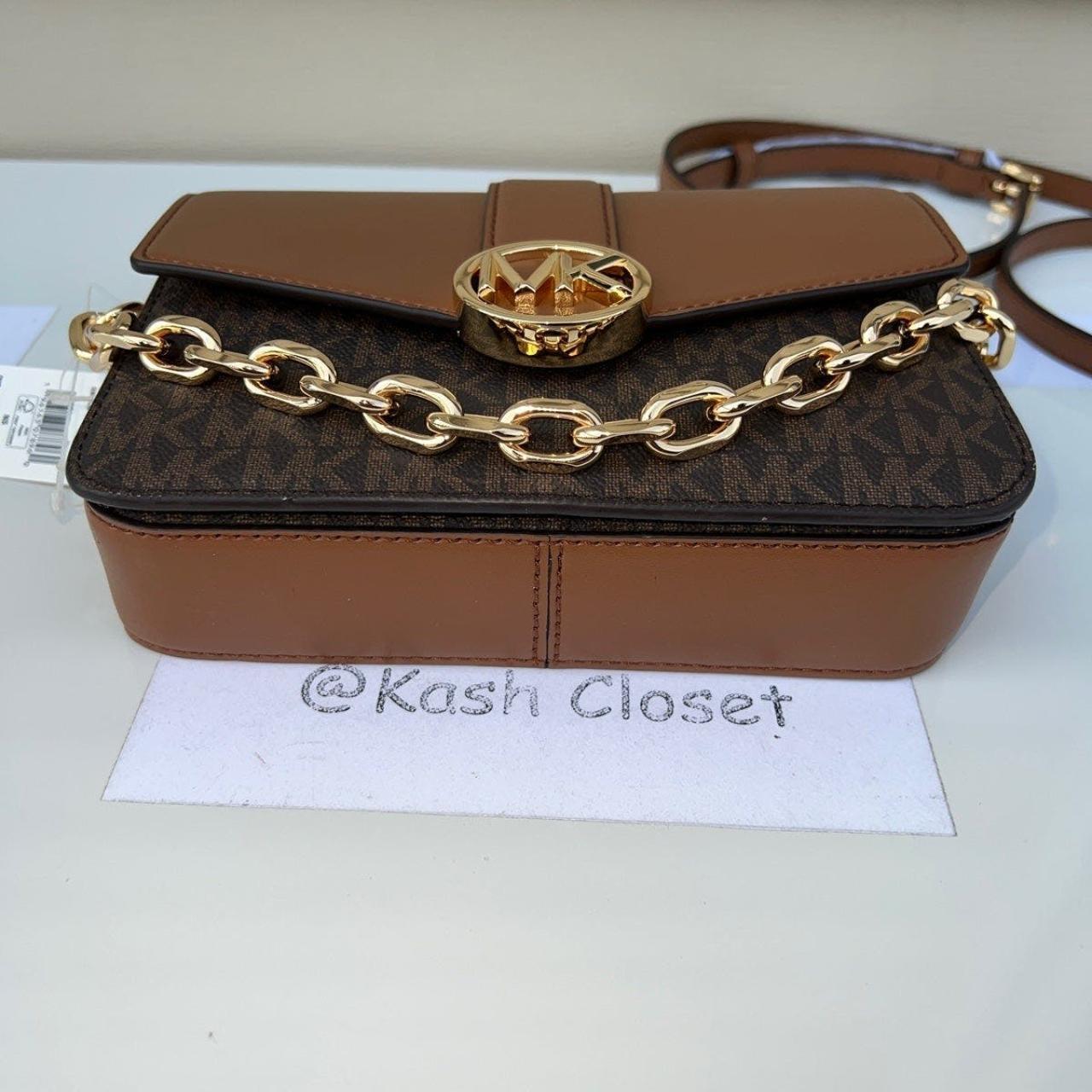 Michael Kors Carmen Small sale Monogram Flap Crossbody - Brown