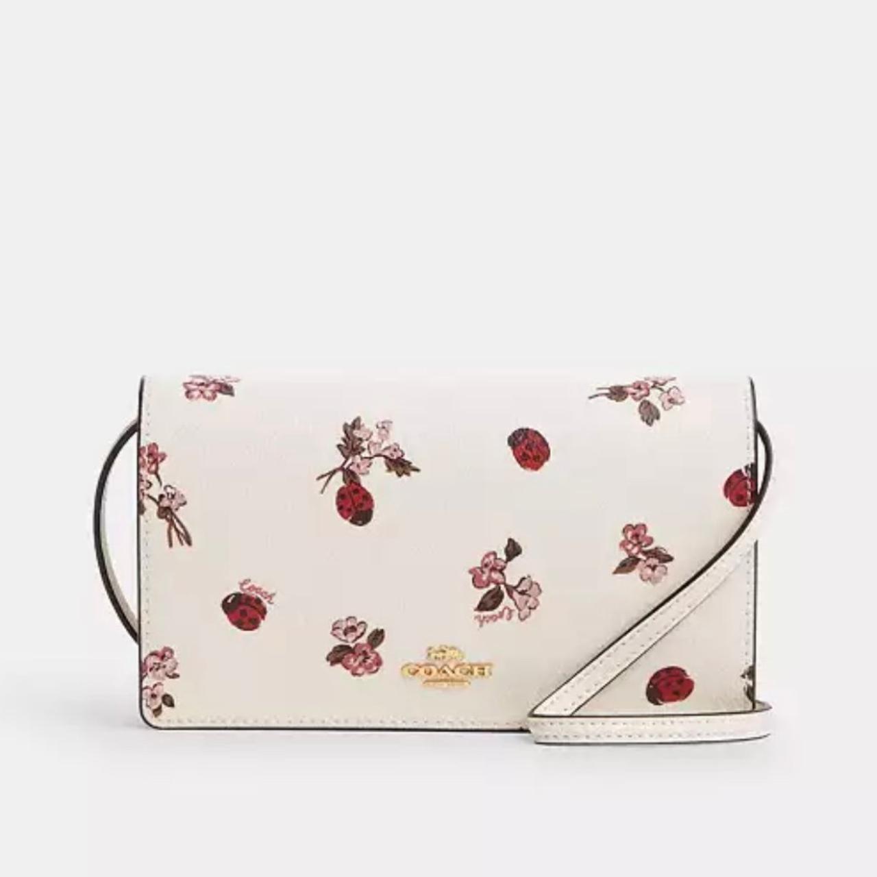 Outlet Coach Ostrich printed Leather Hayden Crossbody / Clutch bag in White